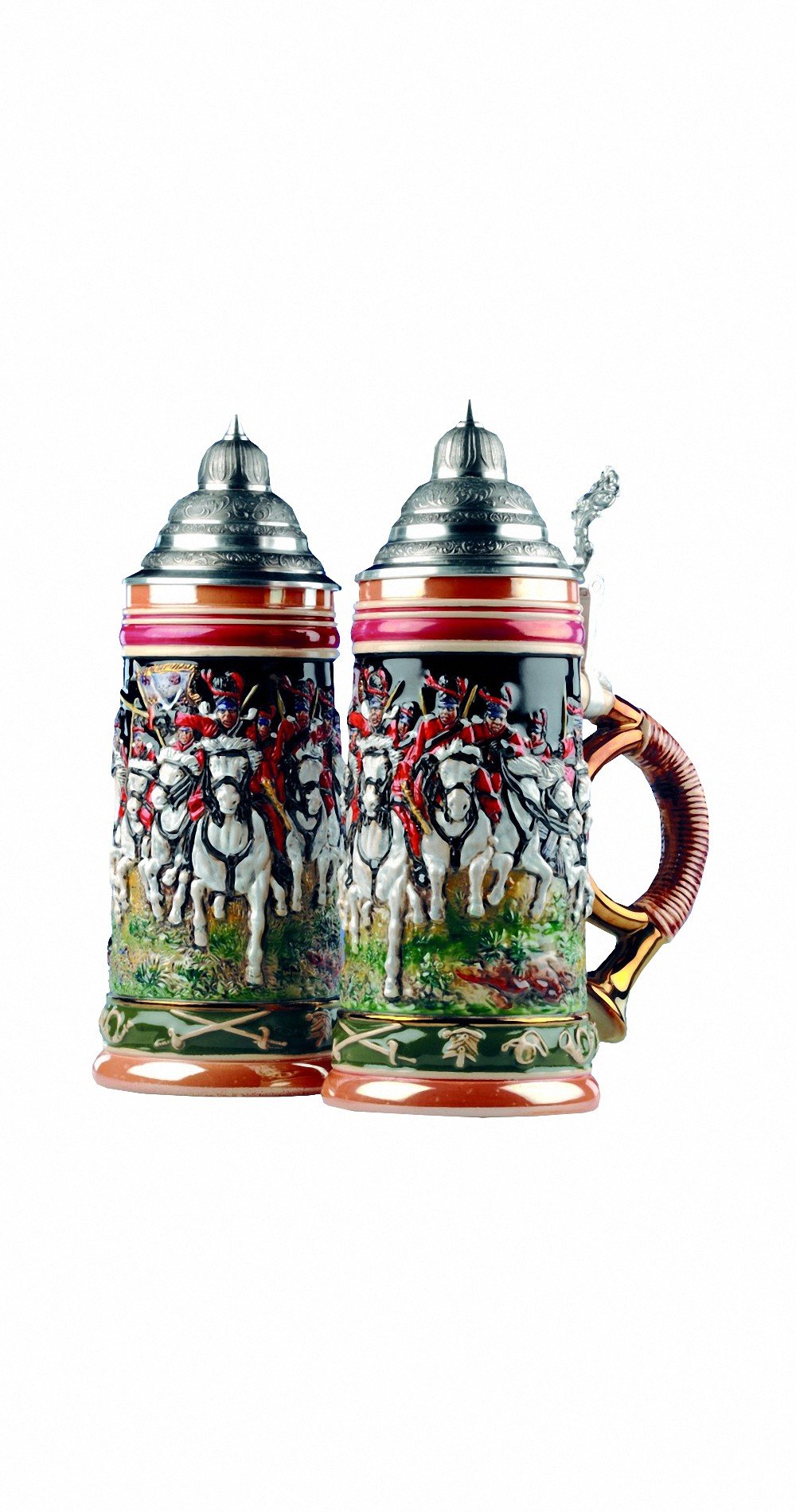 Authentic German Beer Stein - 1.5L Husars Stein Tankard with Lid | Handcrafted Beer Mug for Oktoberfest, Home Bar & Gifts | Perfect for Parties, Collectors & German Culture Enthusiasts