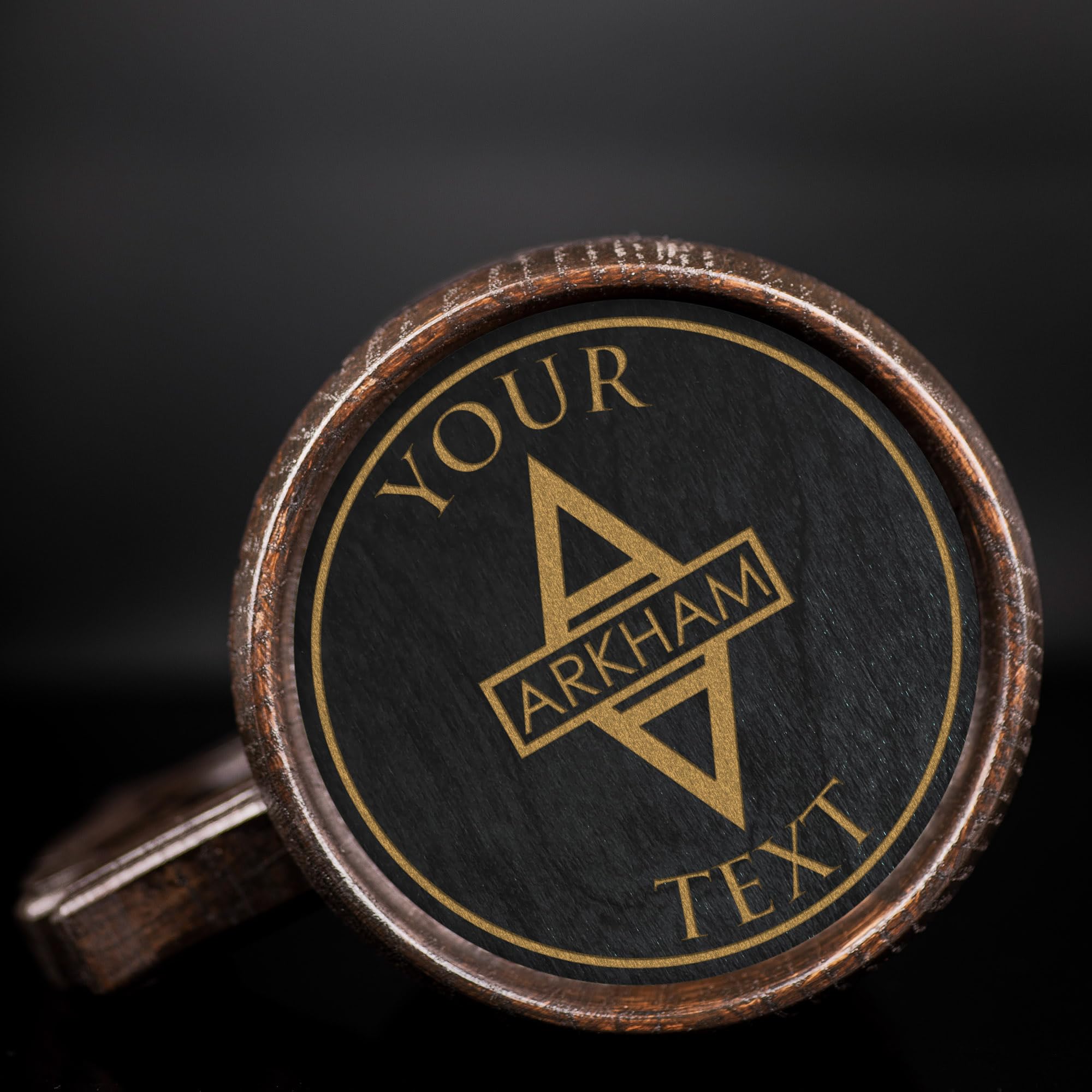 Custom Arkham Asylum Beer Mug - Personalized Wooden Tankard & Stein - Unique Gamer Gift for Men, Dad, Father - Perfect for Anniversary, Birthday & Wedding - Great for Game Nights & Collectors