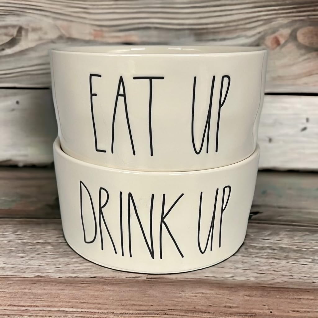 Rae Dunn Large Ceramic Dog Bowl Set - 6