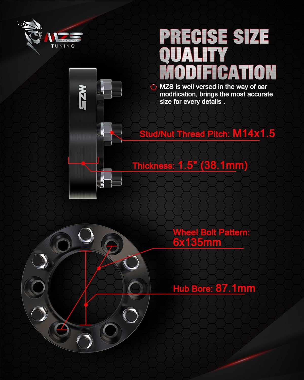 MZS 6X135 Wheel Spacers 1.5