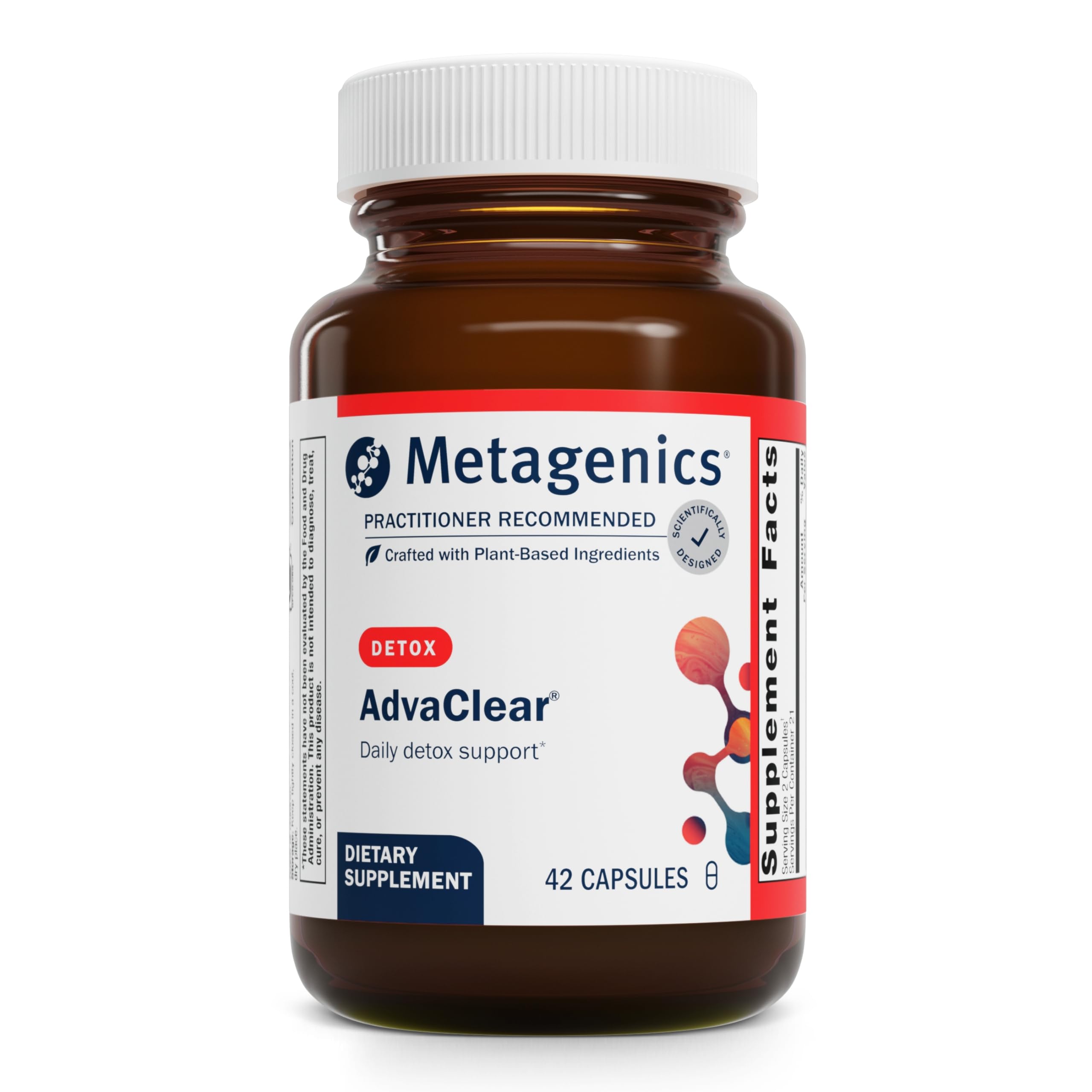 Metagenics AdvaClear Detox Supplement - Daily Detox Support with Vitamin B12, Pantothenic Acid & Zinc Citrate - 42 Capsules for Liver Cleansing & Body Detoxification - Ideal for Post-Holiday Cleanse & Wellness Routine