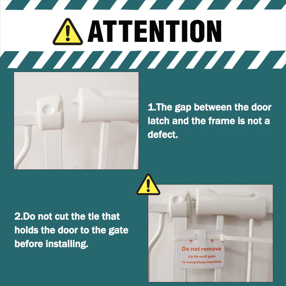 ALLAIBB 29-33 Inch Auto Close Baby Gate - Pressure Mount Walk Through Safety Gate for Stairs, Doorways & Banisters (74-86cm) - White Metal Child & Pet Barrier - Perfect for Homes with Toddlers or Small Pets