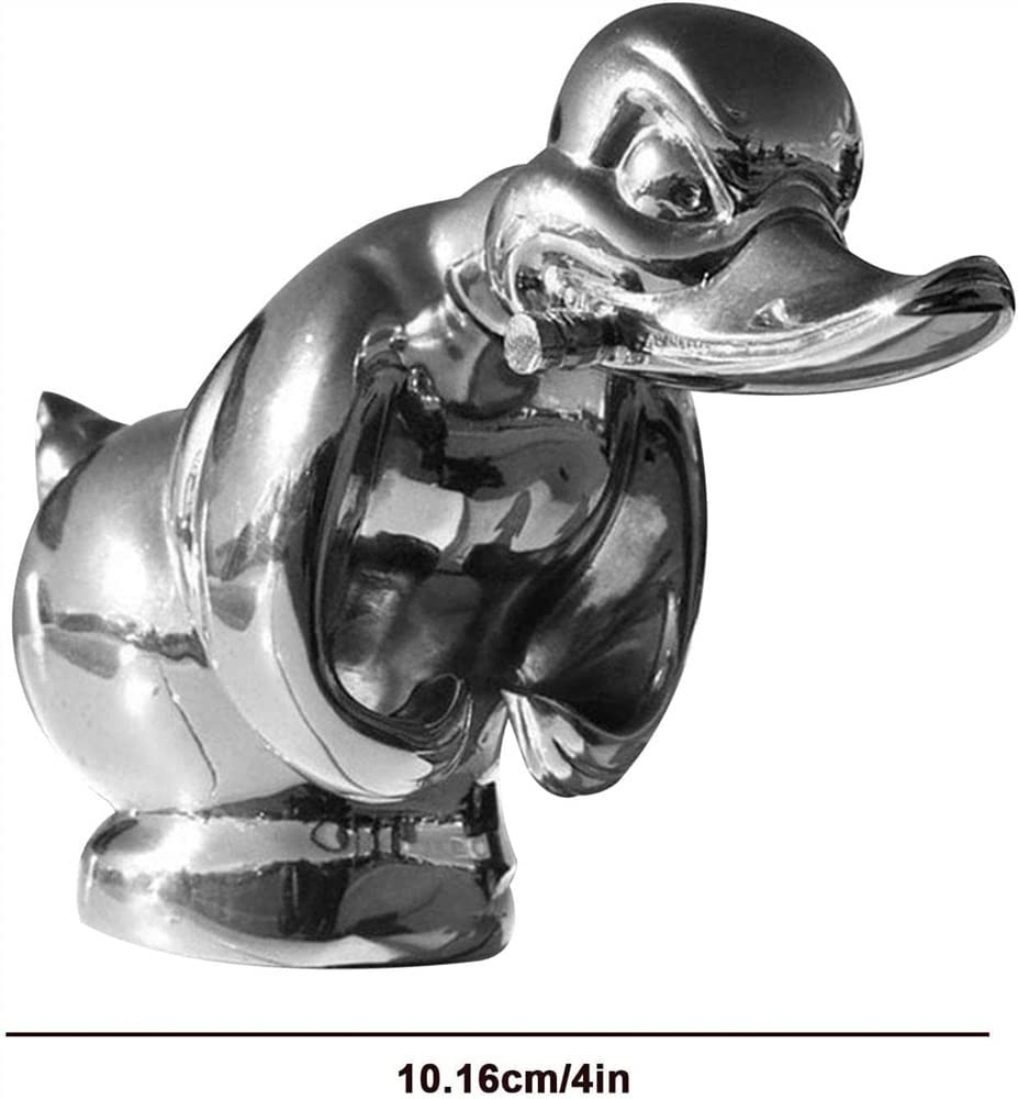 Angry Duck Hood Ornament - Death Proof Black Convoy Duck Car Decoration | Bar & Pub Wall Decor | Front Car Sticker Accessory (Silver) - Perfect for Truck, Jeep & Motorcycle Customization