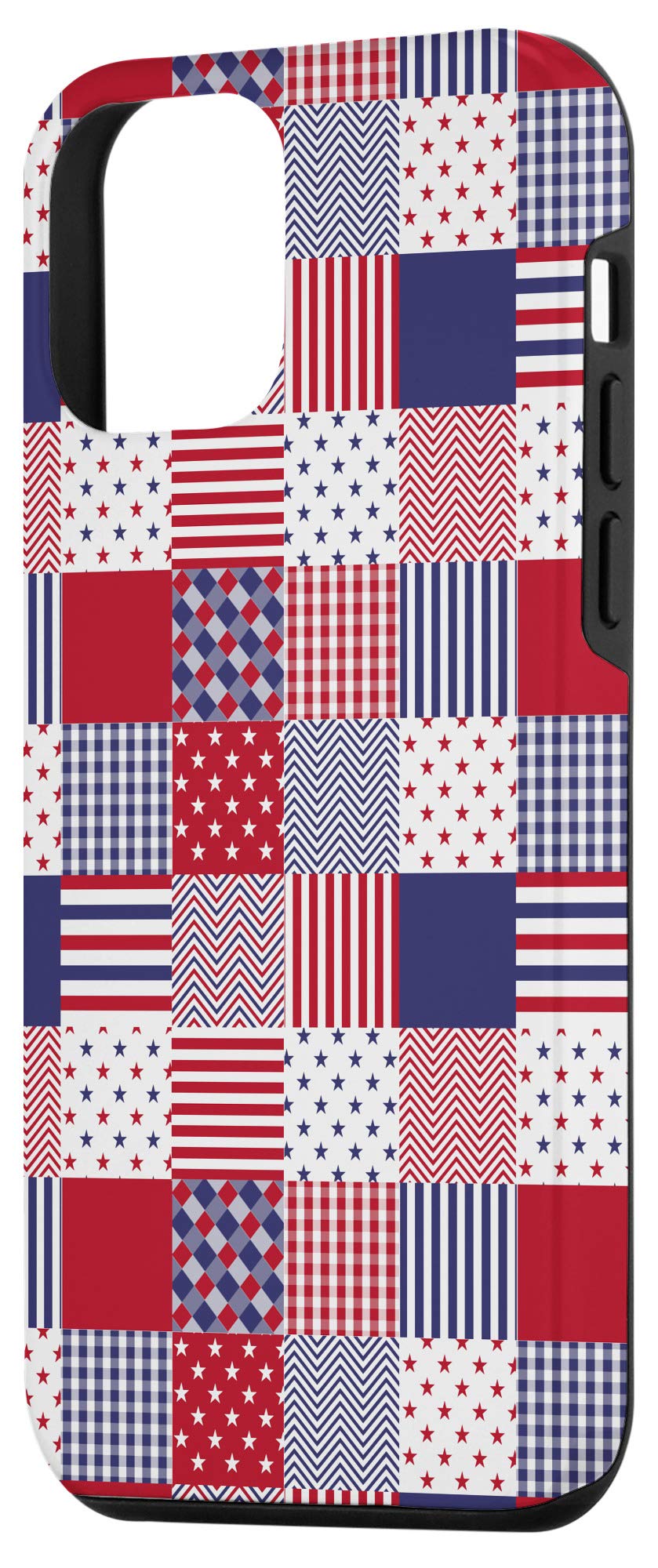 iPhone 12 Mini Case - Patriotic USA Flag Design with Red, White & Blue Patchwork | Slim Protective Cover for Everyday Use, Travel & Outdoor Activities