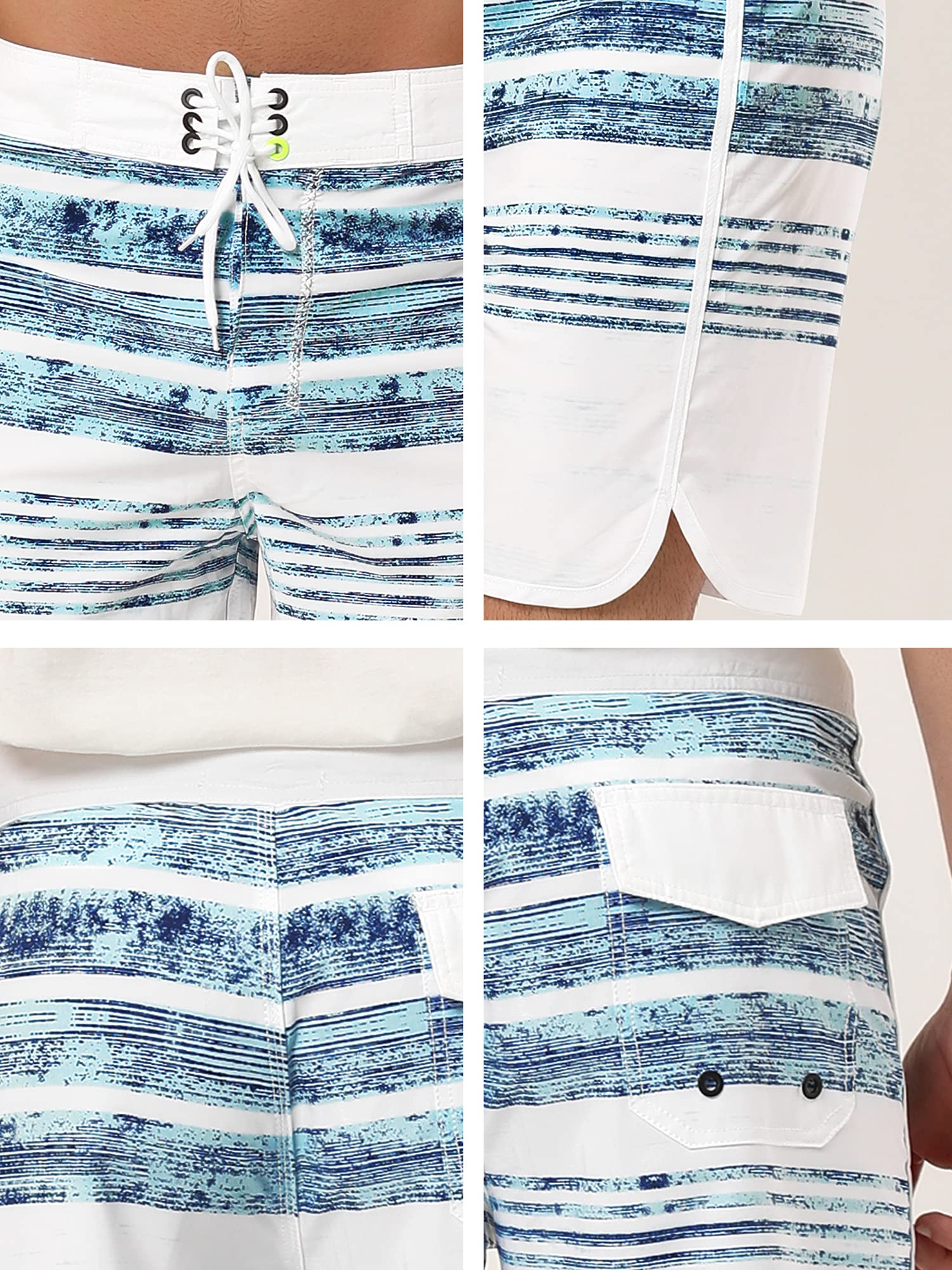 Lars Amadeus Men's Striped Beach Shorts - Quick Dry Swim Trunks with Drawstring Waist for Swimming, Surfing & Summer Vacation | Comfortable Board Shorts for Pool, Beach & Outdoor Activities