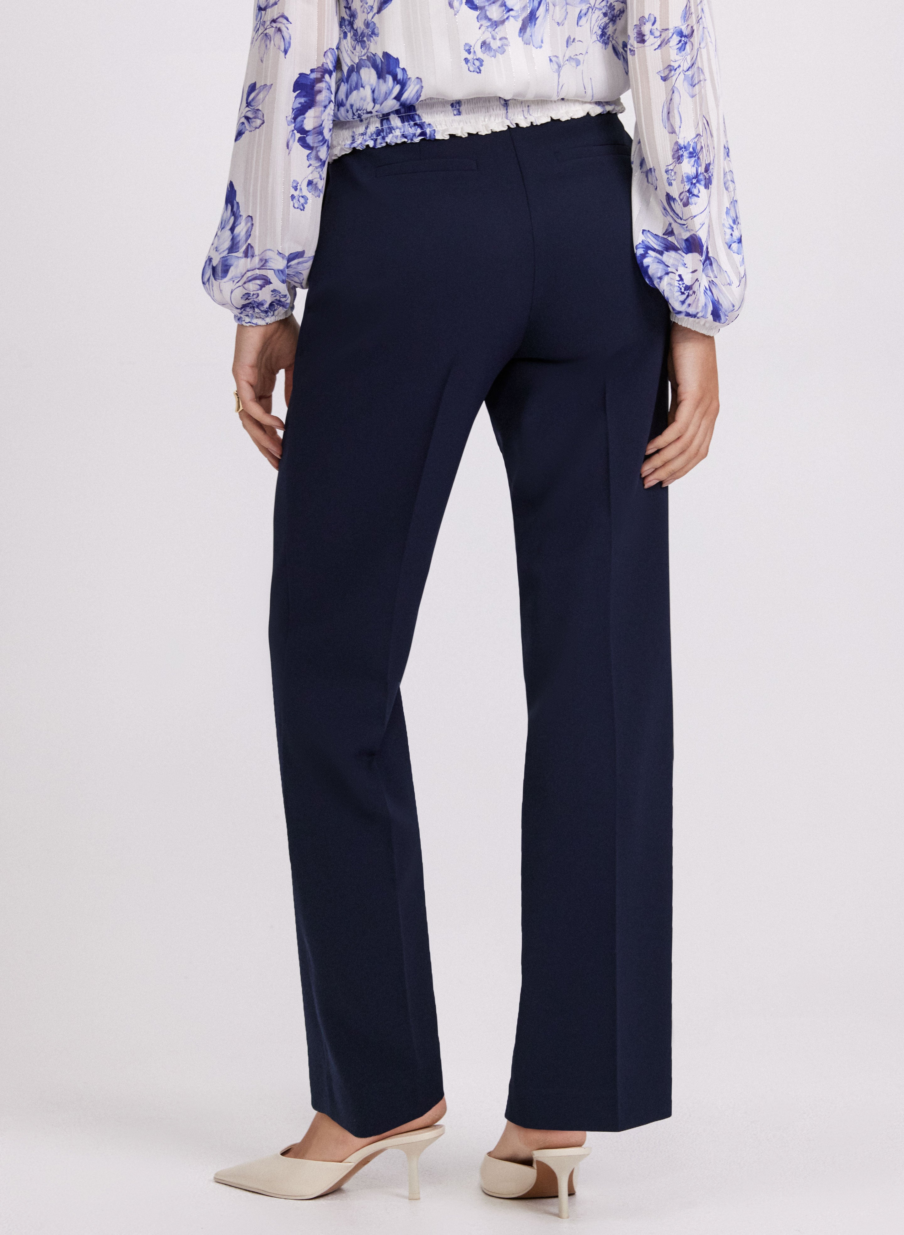 Emma Women's Straight Leg Pants - Comfortable Stretch Work Pants for Office & Business Casual Wear