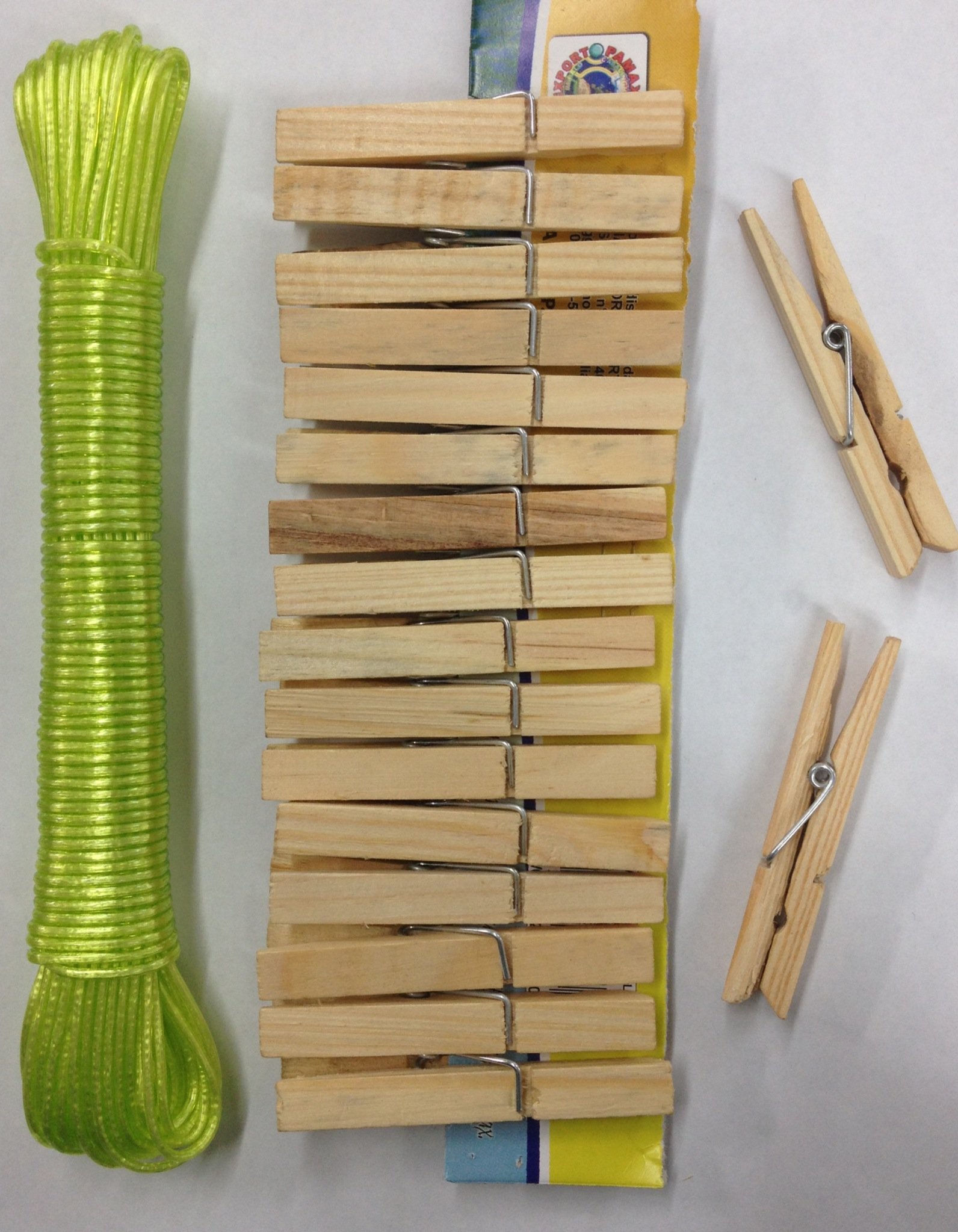 Premium Wooden Clothespins with Strong Clothesline - Durable Laundry Clips for Hanging Clothes Indoors & Outdoors - Perfect for Drying Garments, Bedding, and Delicates