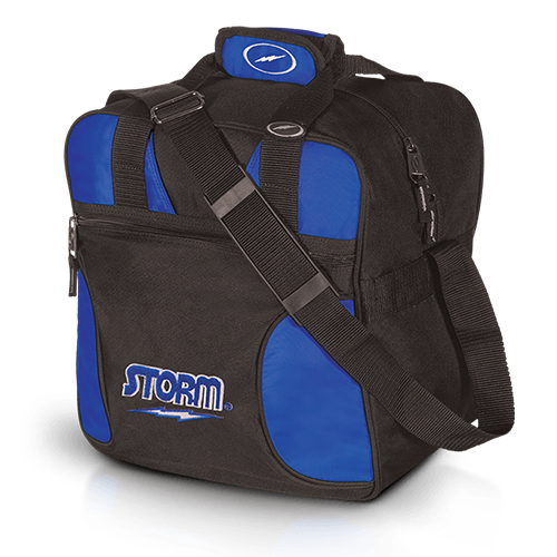 Storm Solo 1 Ball Tote Black/Royal Bowling Bag - Lightweight Single Bowling Ball Carrier with Shoulder Strap for League Play & Practice - Perfect for Bowling Enthusiasts & Tournament Players