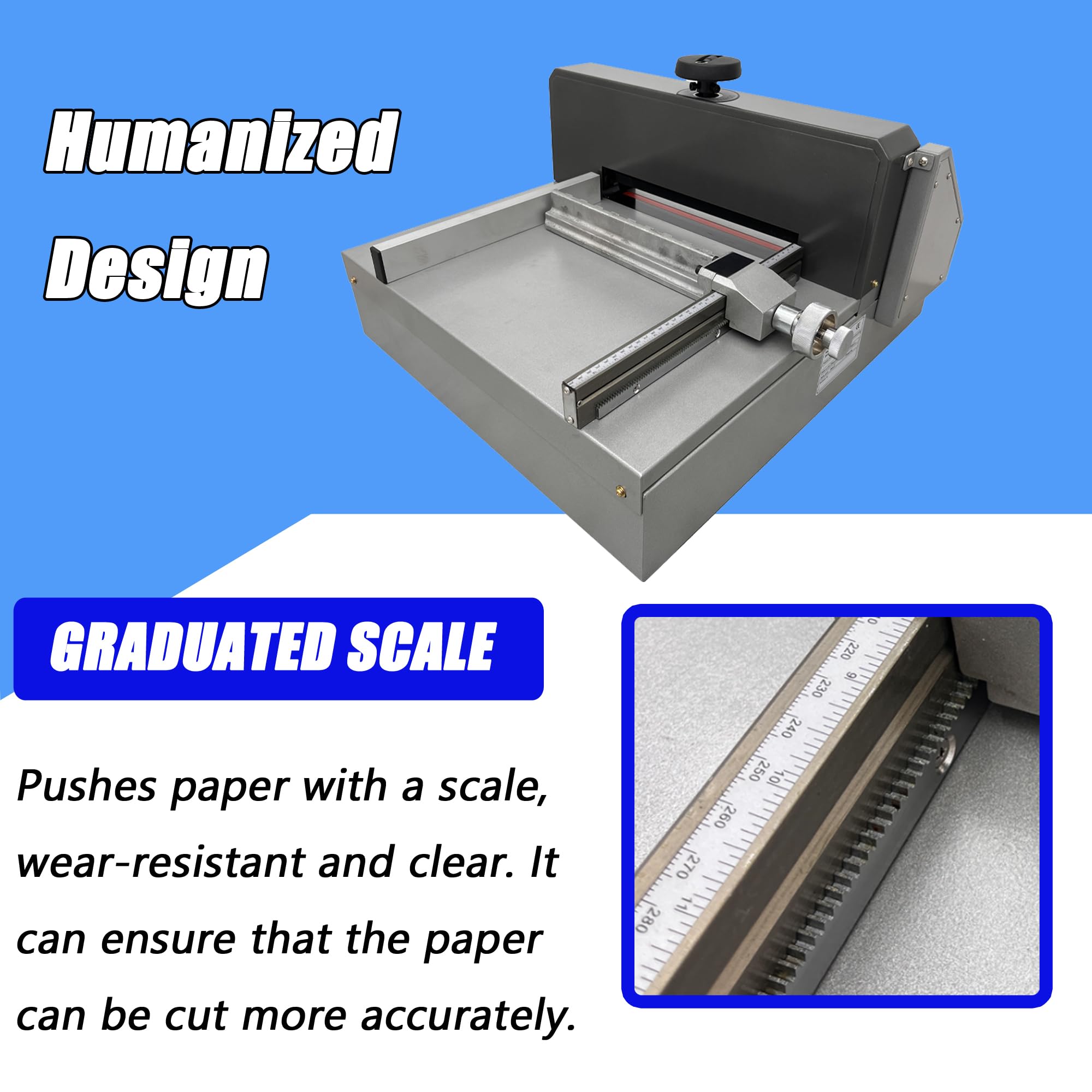 TECHTONGDA 13-inch Electric Paper Cutter - Desktop Paper Trimmer with Push Device & Handwheel Press - Perfect for Office, School, Crafting & Document Cutting