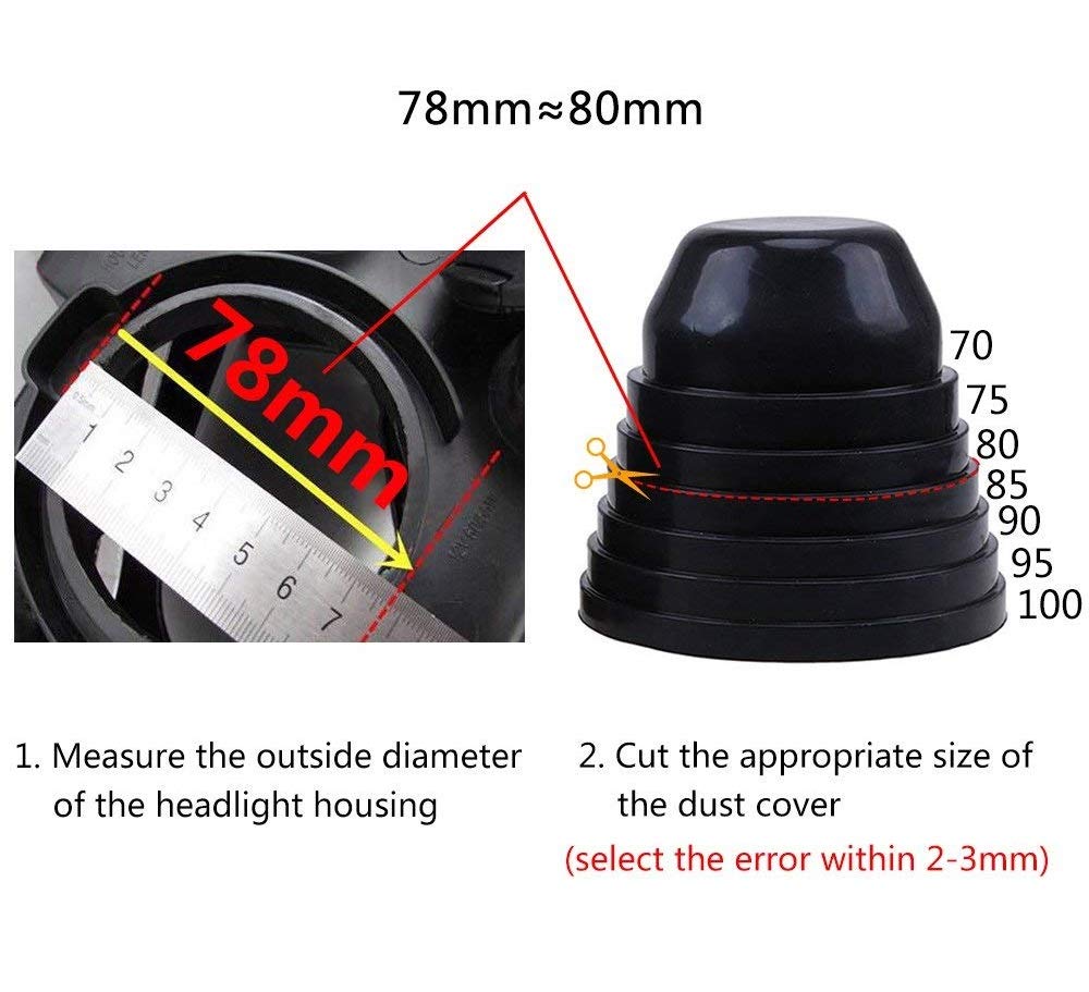 Flashtech Universal Headlight Backcap - 10 Pack Bulk Set for Car, Truck, SUV & Motorcycle Headlight Assembly Replacement - Durable & Weatherproof Design