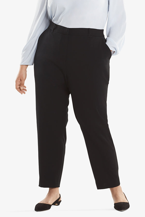 Mejia Light Twill Pants for Women - Comfortable Black Casual Trousers for Work, Office & Everyday Wear