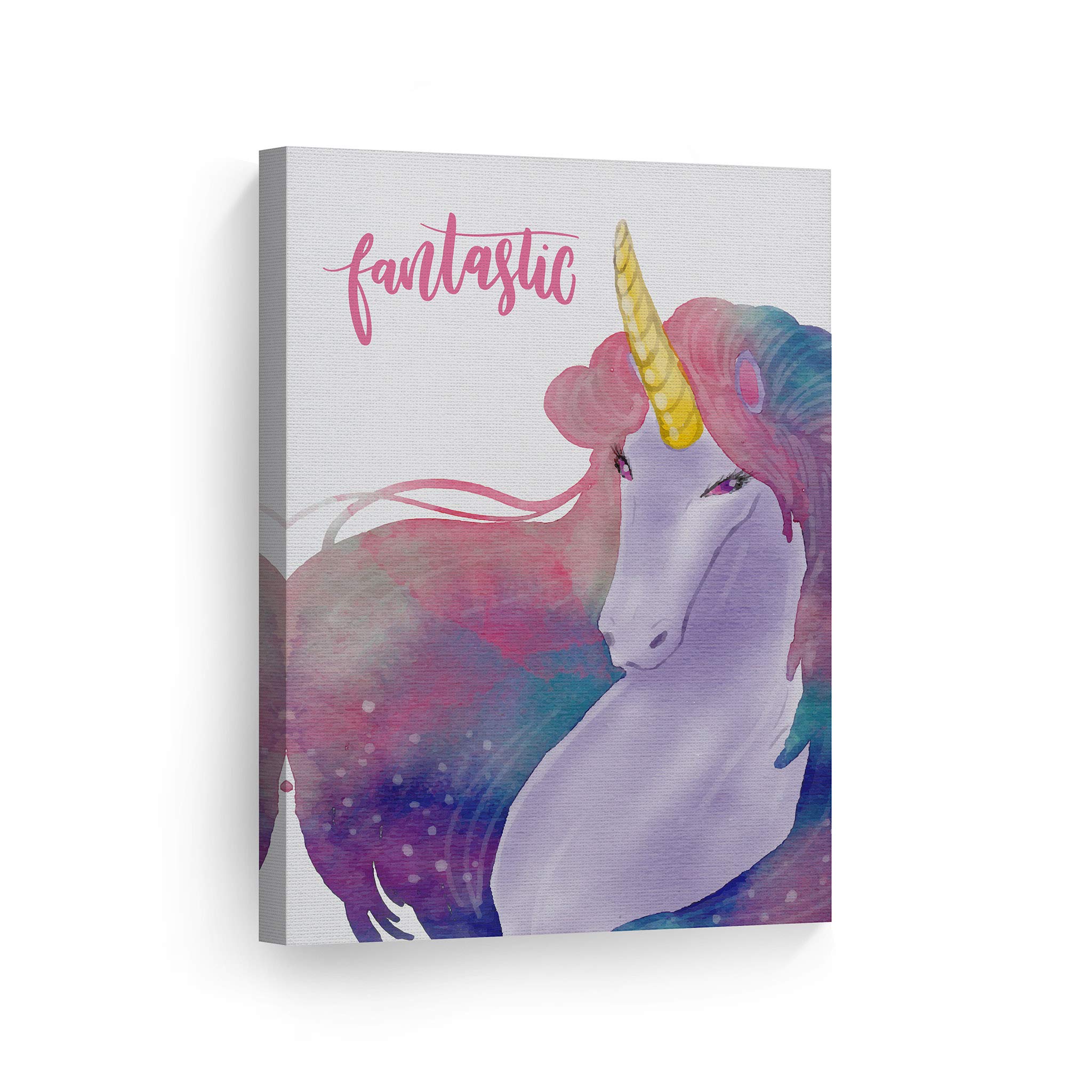 Fantastic Watercolor Unicorn Canvas Print - 36x24 Inch Ready to Hang Wall Art for Kids Room, Nursery & Baby Room Decor | Made in USA | Perfect Gift for Unicorn Lovers & Magical Room Decor
