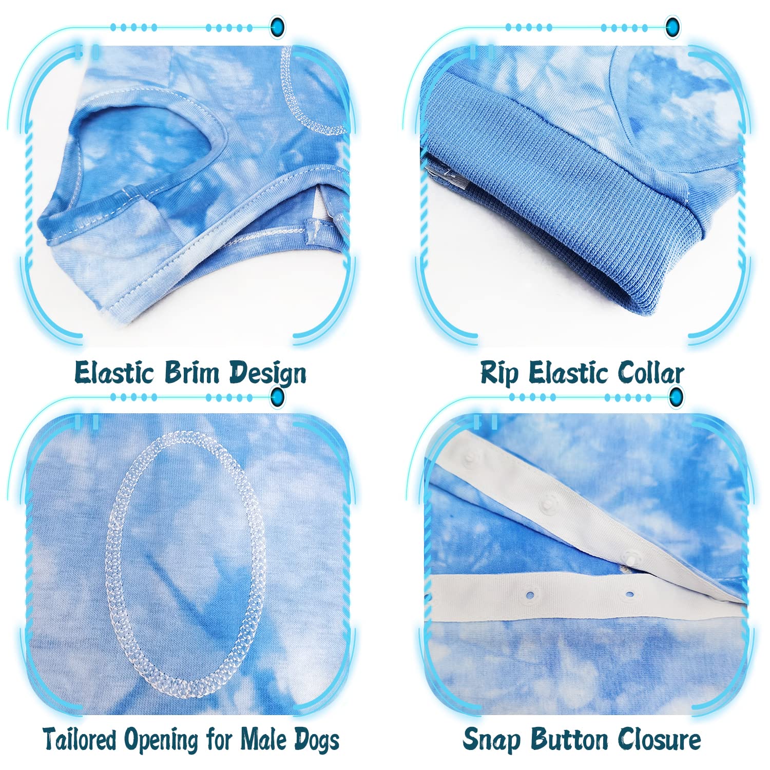 Dog Surgery Recovery Suit - Tie Dye Pet Surgical Onesie for Female Dogs | Cone Alternative After Spay/Neuter | Abdominal Wound Protector | Anti-Licking Suit for Small, Medium & Large Dogs | Perfect for Post-Op Care & Comfort at Home