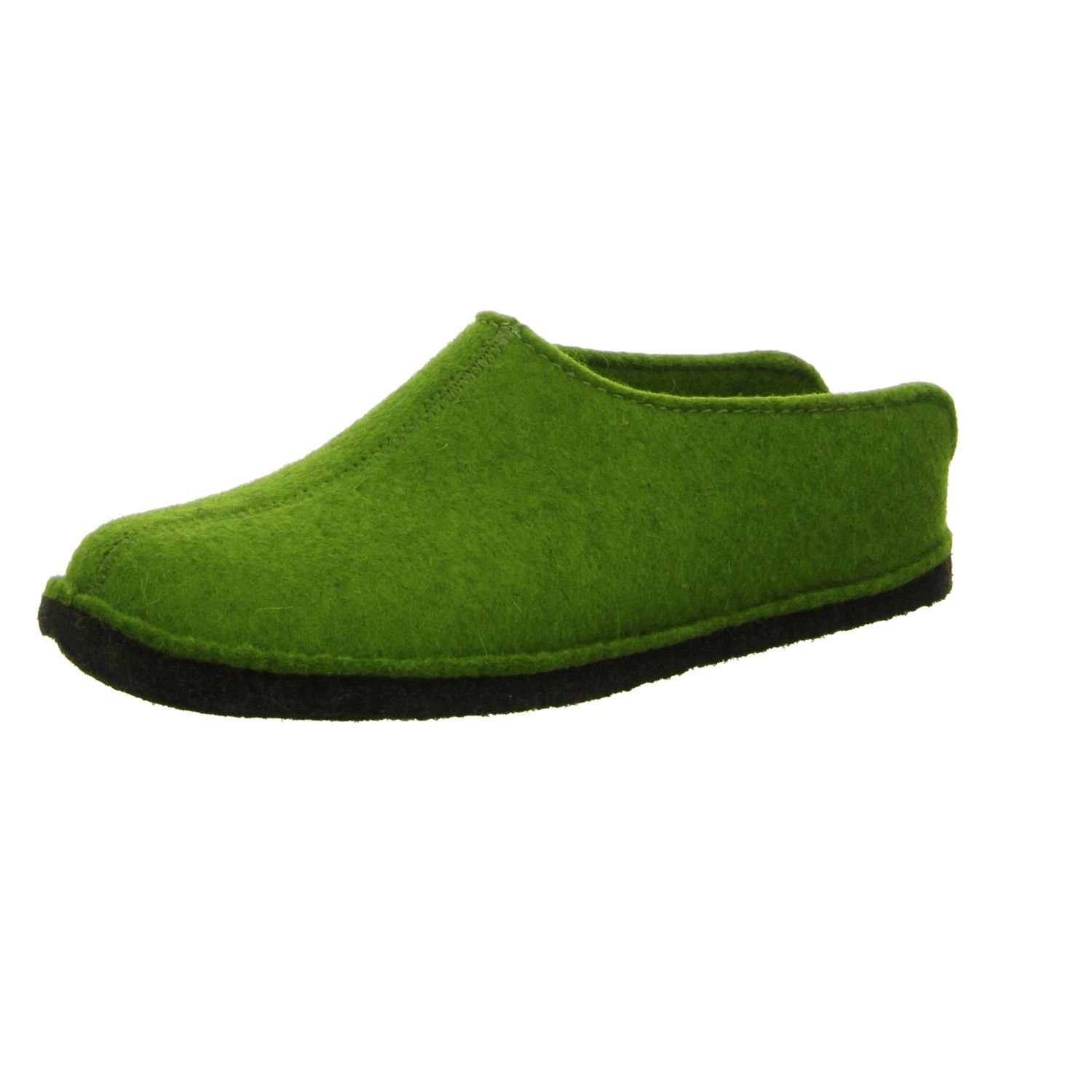 HAFLINGER® Wool Felt Slippers for Women - Flair Smily Design in Grass-Green | Size 36 | Cozy Indoor & Outdoor House Shoes for Relaxation and Comfort