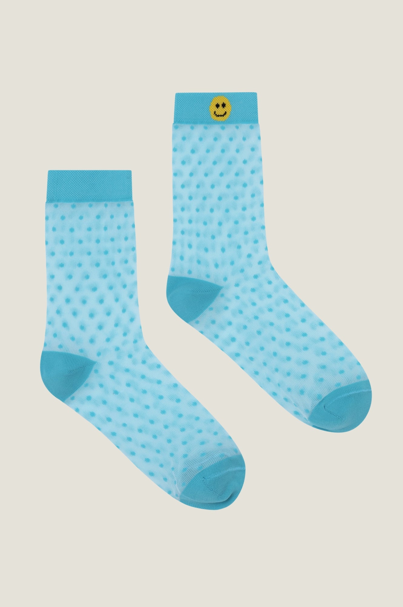 Spot Smiley Sock - Blue Color Happy Face Pattern Ankle Socks for Men & Women | Comfortable Casual Wear for Daily Use, Gym, and Home