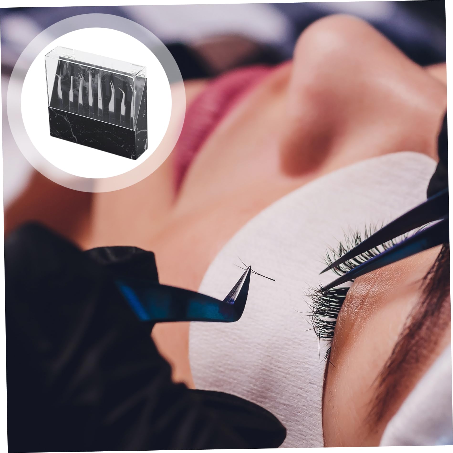 Acrylic Tweezer Holder with 8 Holes - Dust-Proof & Portable Eyelash Extension Stand for Lash Tweezers | Durable Display Organizer for Salon, Spa & Home Beauty Tools