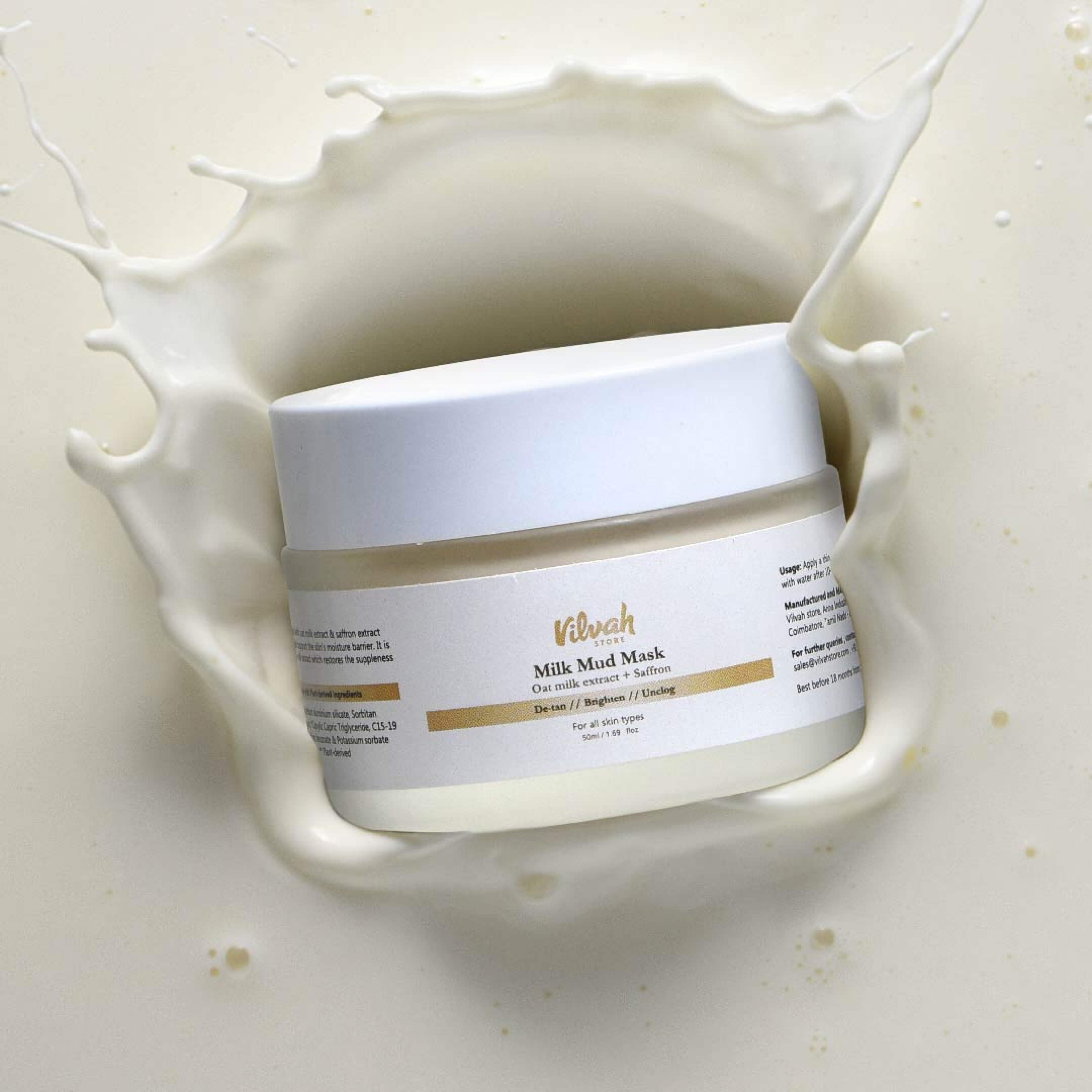 Brightening Milk Mud Mask for Glowing Skin - Deep Cleansing & Hydrating Face Mask for Acne & Blackheads - Perfect for Spa Night & Self-Care Routine
