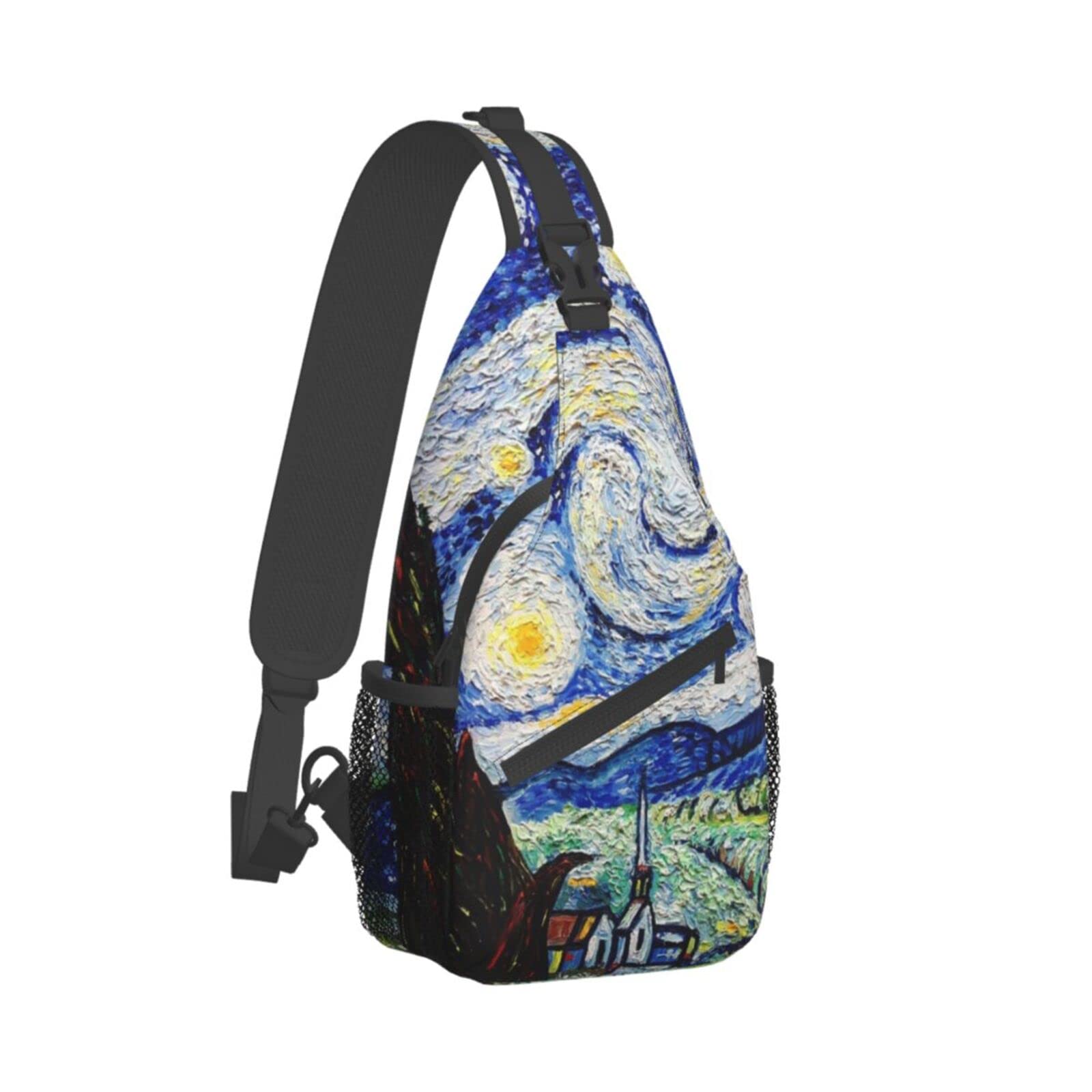 Starry Night Blue Sling Backpack for Women & Men - Lightweight Crossbody Chest Shoulder Bag, Fashion Casual Daypack for Travel, Camping, Hiking & Daily Use