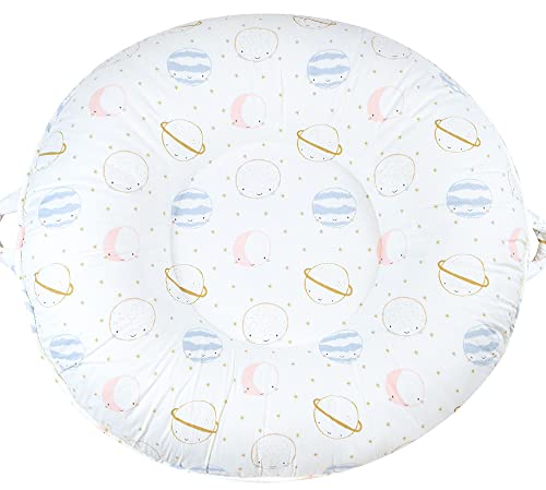 Pello Multi-Use Luxe Baby & Toddler Floor Pillow - Play Mat & Lounger for Nursery, Playroom & Travel (Skyler Planets/Oatmeal) - Perfect for Playtime, Naps & Relaxation
