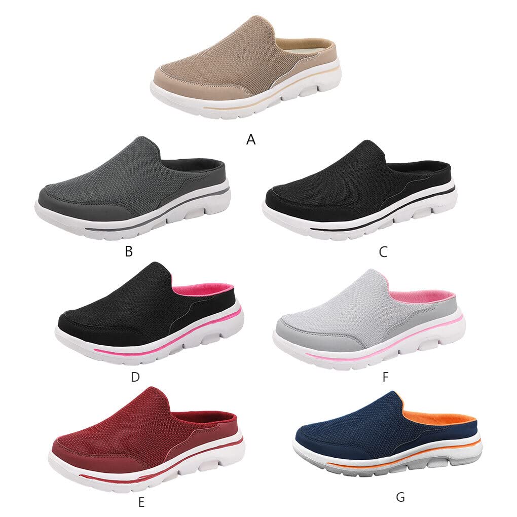 SUDNJIALQ Women's Casual Mesh Slide Sandals - Breathable Summer Slippers for Indoor/Outdoor Wear, Travel & Parties - Comfortable Khaki Footwear Size 44 - Perfect for Beach, Poolside, and Home Relaxation
