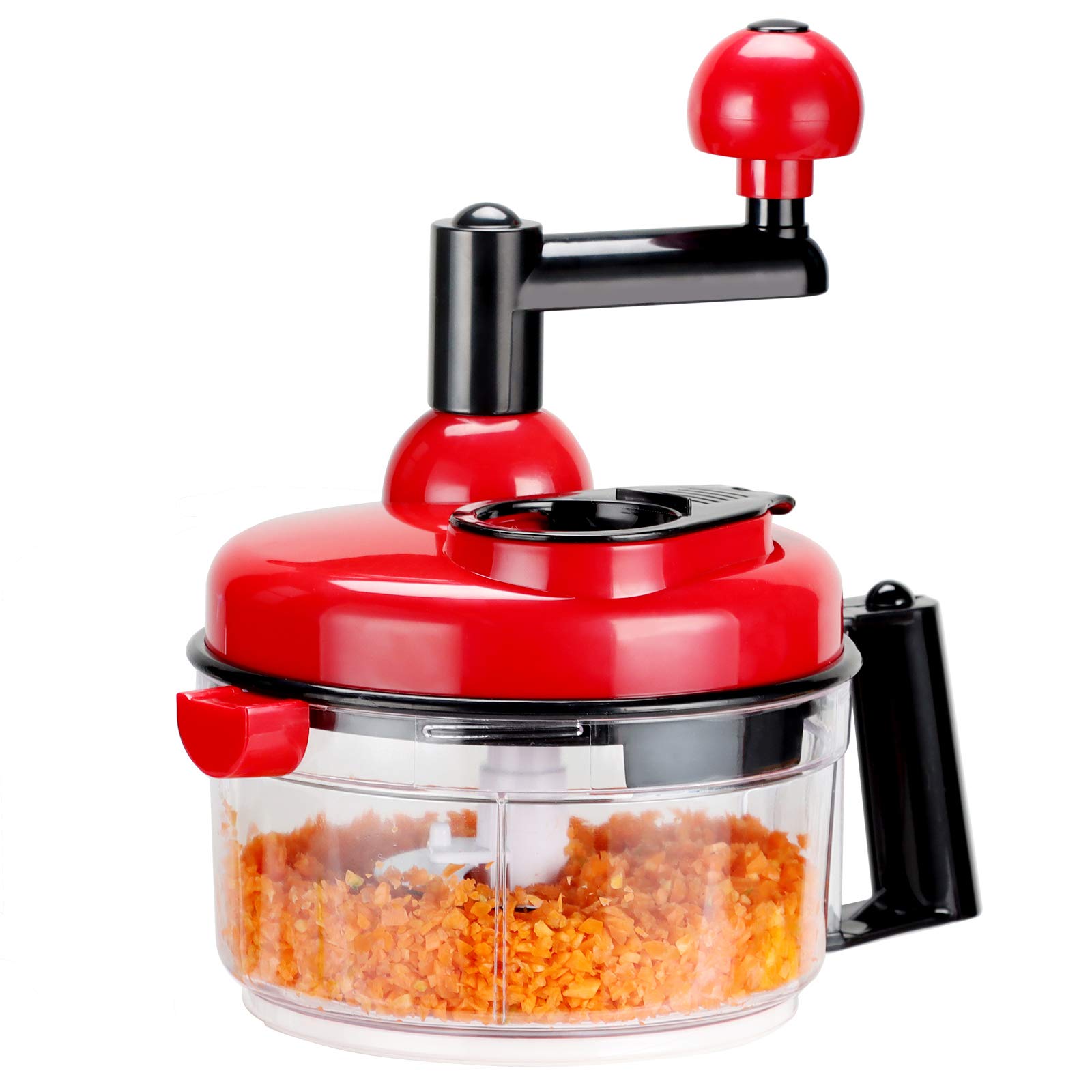 KEOUKE Onion Chopper & Food Processor - Manual Hand Crank Vegetable Chopper for Onions, Chili, Nuts, Fruits & Salad Prep - Includes Egg Separator - Perfect for Kitchen, Camping & Meal Prep