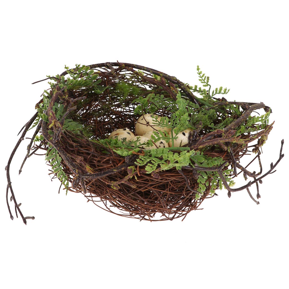 Angoily 20cm Artificial Bird Nest Set with Spotted Eggs - Easter Spring Decor for Tree, Garden & Yard - Realistic Twig Nest & Simulated Bird Eggs for Home & Outdoor Decoration