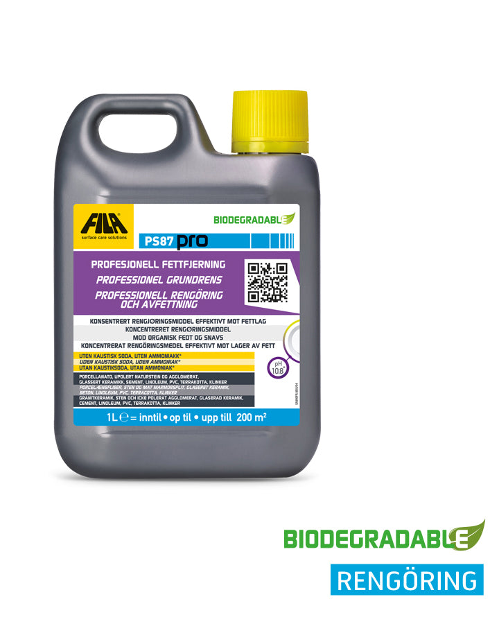 Fila PS87 Pro 1L Concentrated Cleaning Solution - Powerful Multi-Surface Cleaner for Floors, Tiles & Grout | Ideal for Home, Office & Commercial Use