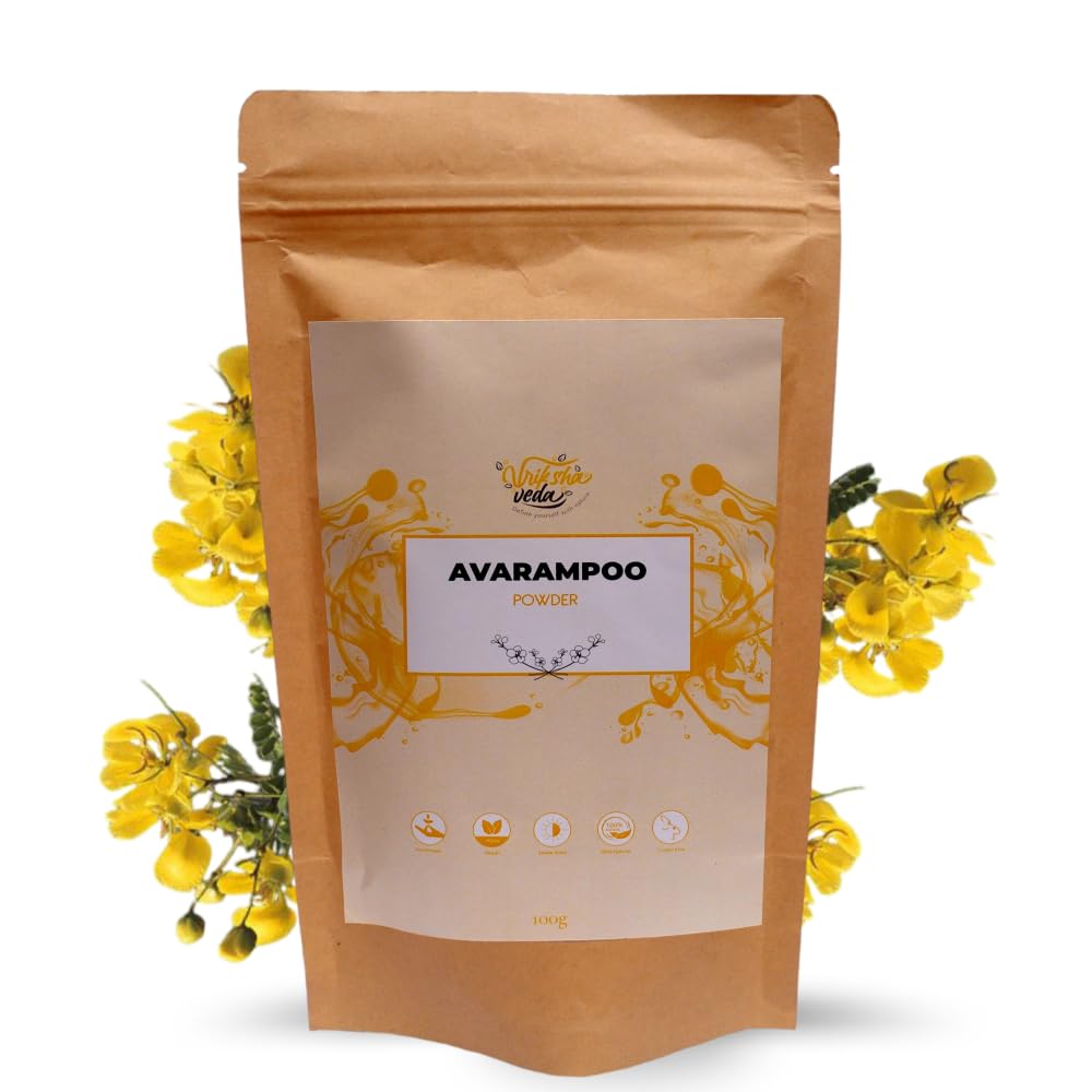 Organic Avarampoo Flower Powder (Senna Auriculata) - 100g for Face, Body & Hair Care | Natural Skin Brightening & Hair Growth Treatment | Perfect for DIY Beauty Masks & Ayurvedic Remedies