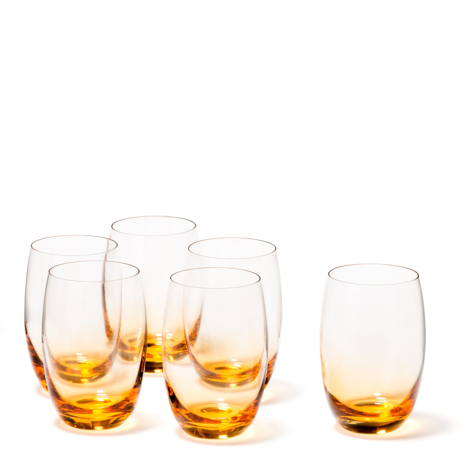 LEONARDO Set of 6 LD Tumblers - Orange Dream Color | Durable Glass Cups for Cocktails, Iced Coffee & Home Bar Use