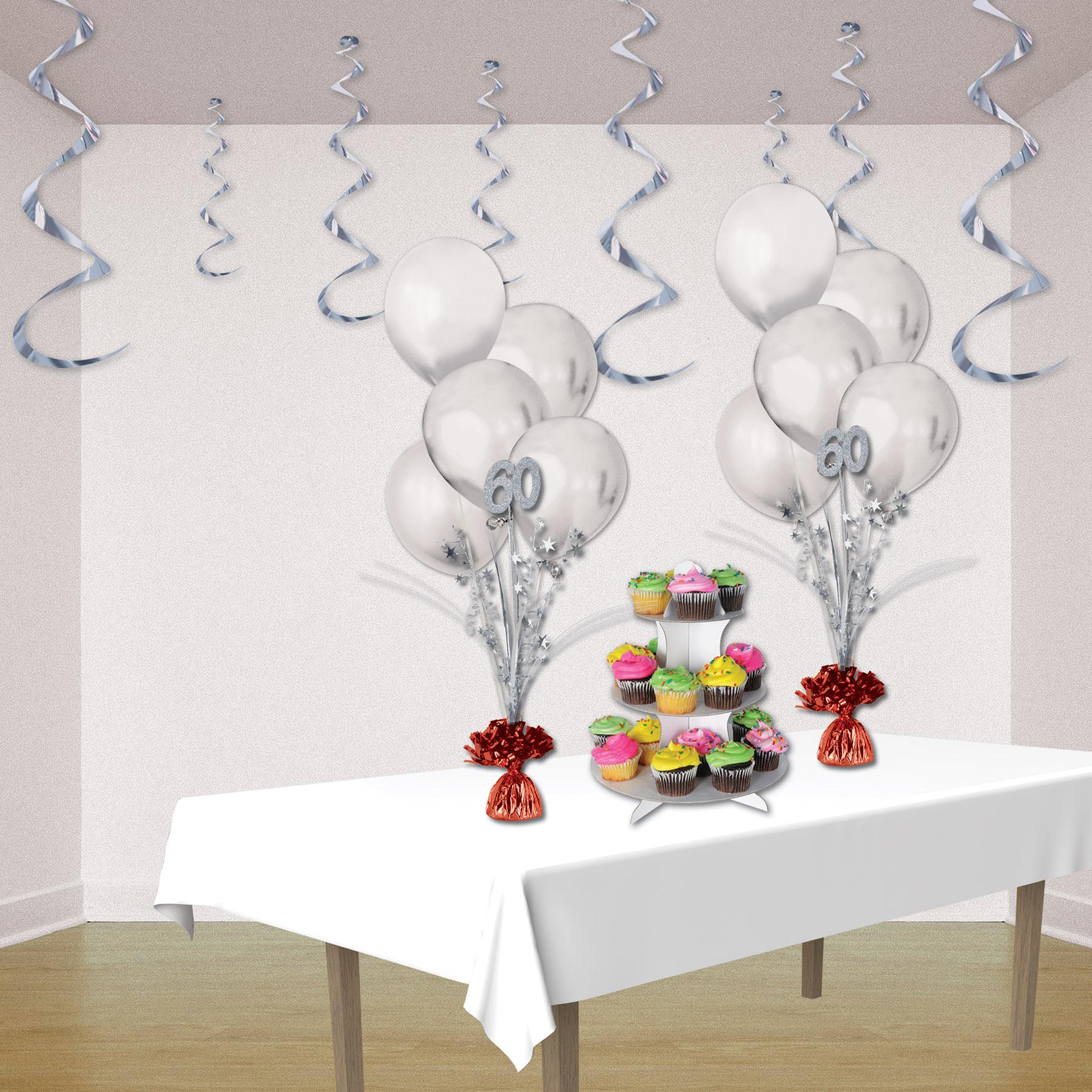12 Pack Beistle Glittered 60th Birthday Party Decorations - Metallic Star Spray for Wall & Ceiling - Perfect for Milestone Celebrations, Anniversaries & Retirement Parties