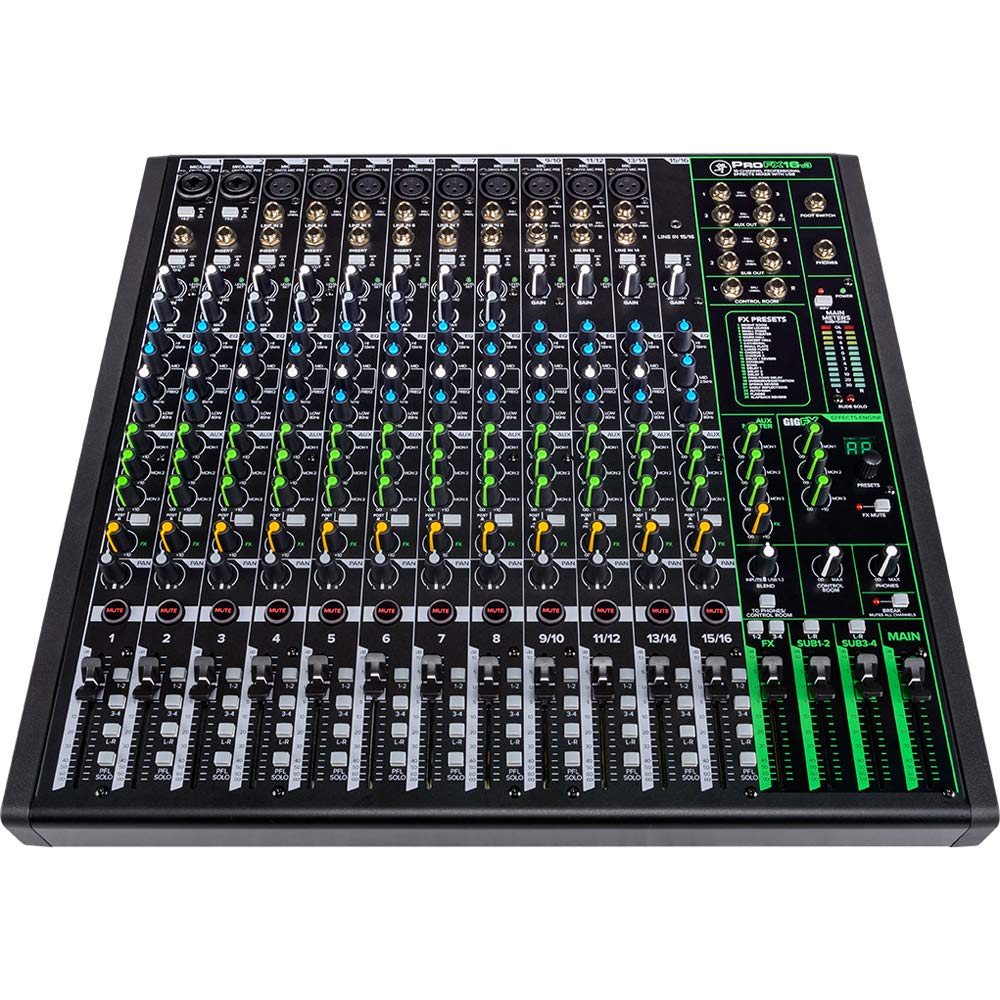 Mackie ProFX16v3 16-Channel USB Mixer with Professional Effects | Tascam Closed-Back Studio Headphones & Deco Gear Hard Case Bundle | Perfect for Live Performances, Studio Recording & DJ Setups