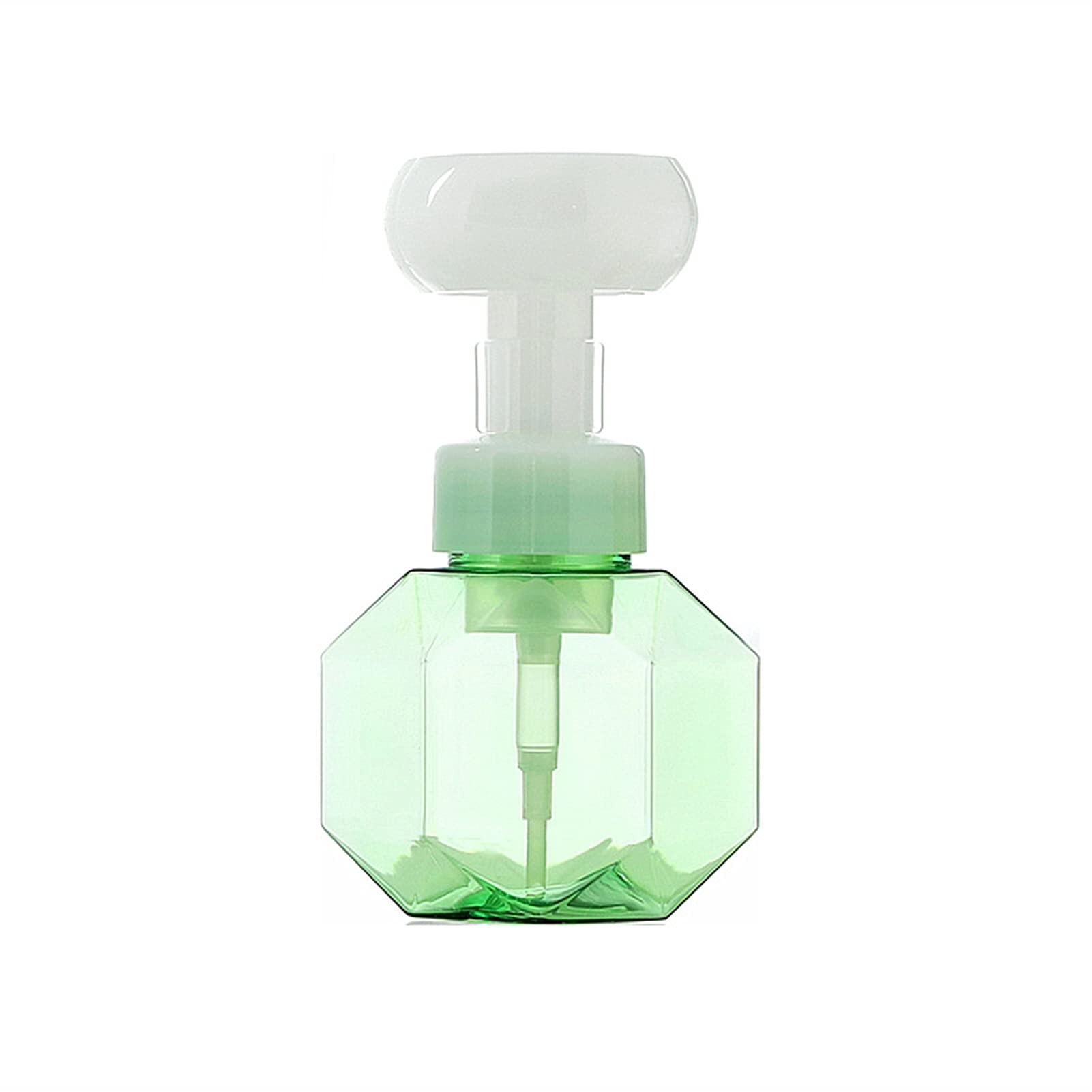 TOMYEUS 300ml Foaming Soap Dispenser - Flower Shape Empty Plastic Bottle for Liquid Hand Soap, Shower Gel & Bathroom Essentials (Green) | Perfect for Kitchen, Bathroom & Office Hygiene