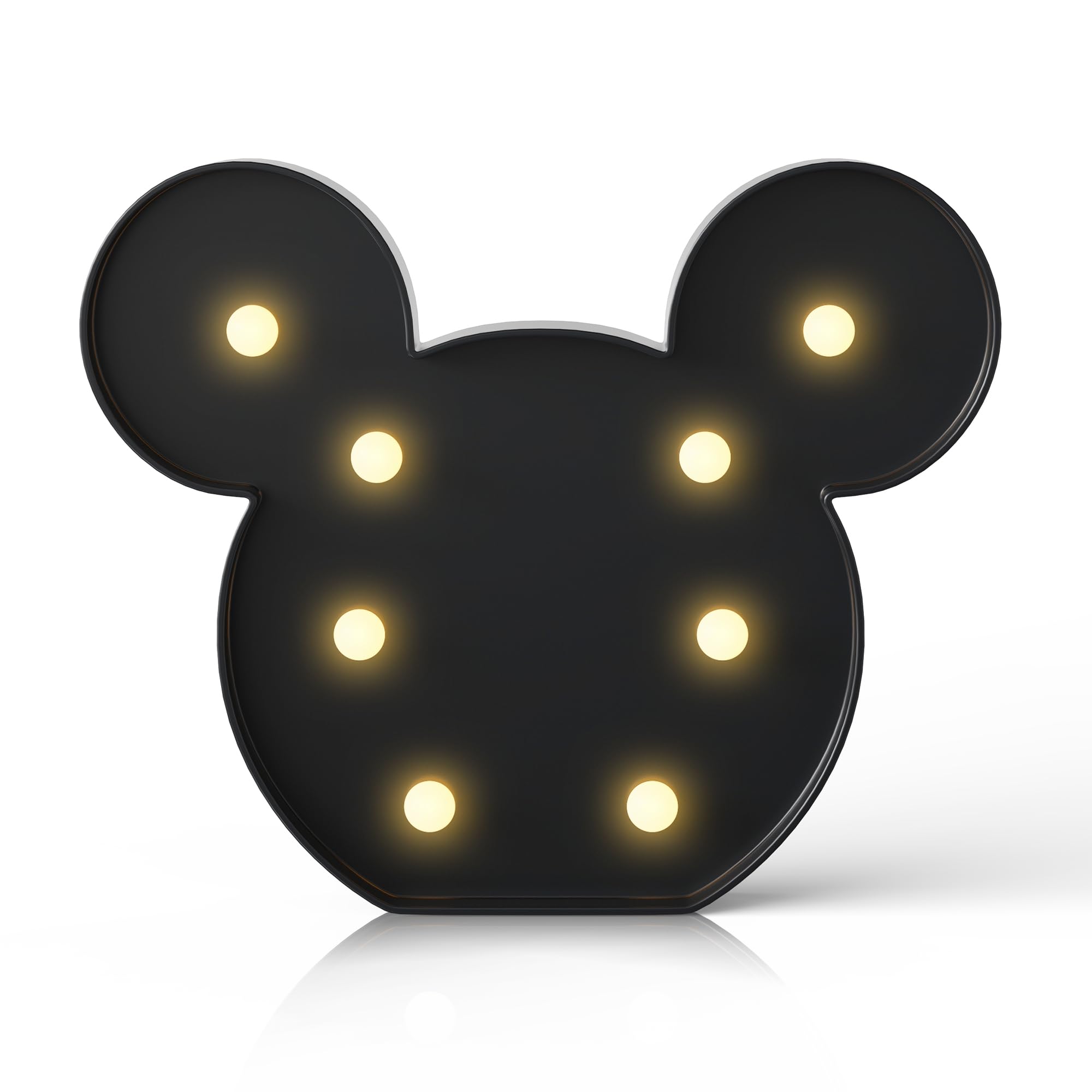 Battery-Powered Mouse Night Light for Kids - Black Mouse Decor for Bedroom, Wall Decor & Birthday Party Decorations - Perfect for Kids Room, Nursery & Sleep Aid