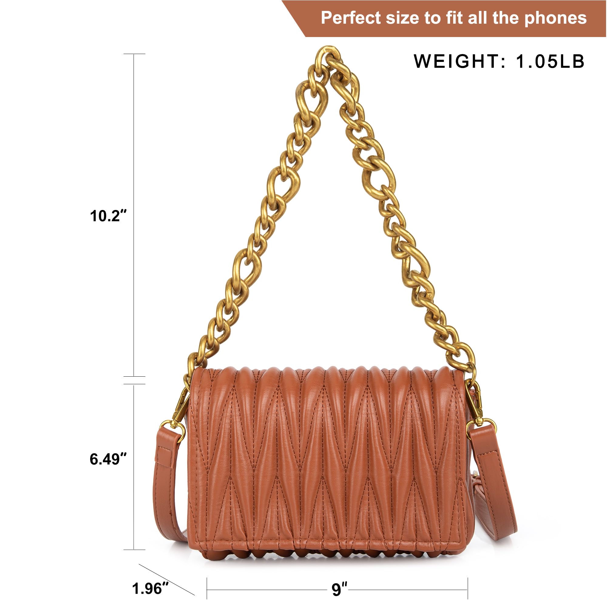 Montana West Quilted Crossbody Bag for Women - Stylish Small Purse with Top Handle - Perfect for Work, Travel & Everyday Use