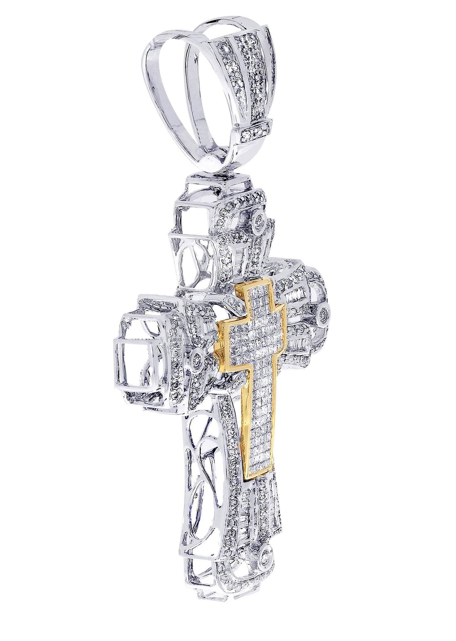 4.43 Carat Diamond Cross Pendant Necklace - 22 Grams Solid Gold - Elegant Jewelry for Women, Gift for Her, Perfect for Weddings, Anniversaries & Special Occasions
