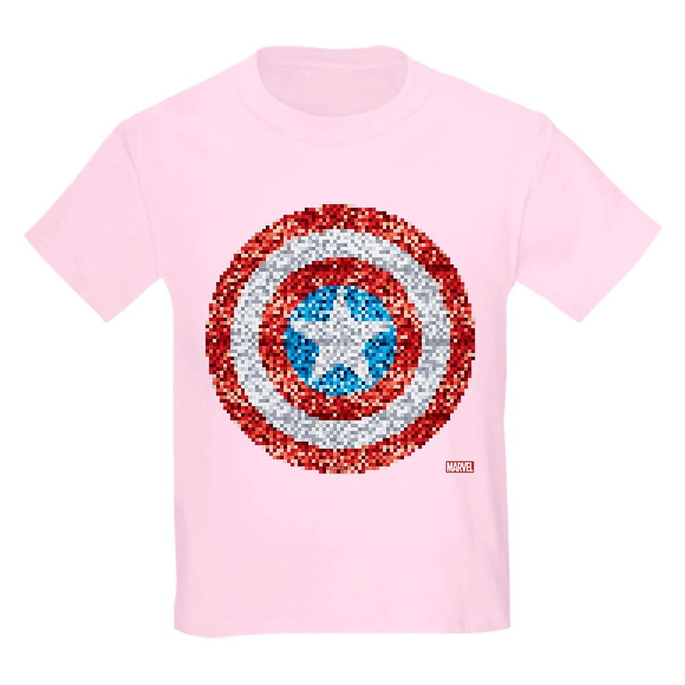 Captain America Pixel Shield Kids T-Shirt | Marvel Superhero Graphic Tee for Boys & Girls | Casual Wear, Birthday Gift & Cosplay Costume