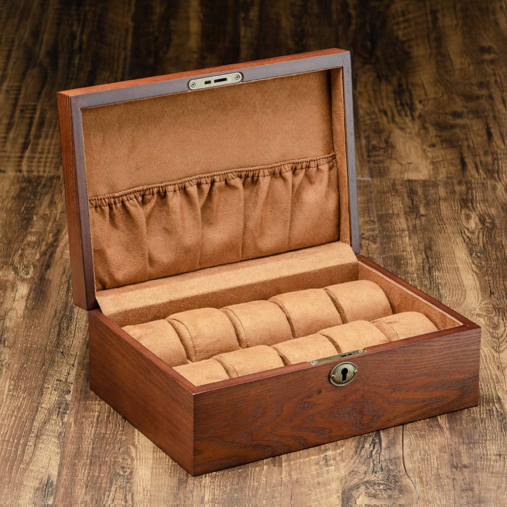 Hemobllo 1pc Premium Wooden Watch Box - Luxury Watch Storage Case & Organizer with Glass Top for Men and Women - Perfect for Watch Collection Display, Travel, and Gift Giving