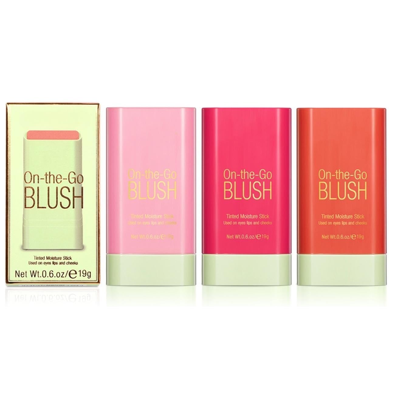 Portable 3-Piece Blush Stick Set - Creamy Tinted Moisturizer for Cheeks & Lips, Long-Lasting Natural Nude Makeup for All Skin Types | Perfect for Travel, Touch-Ups & Everyday Glow