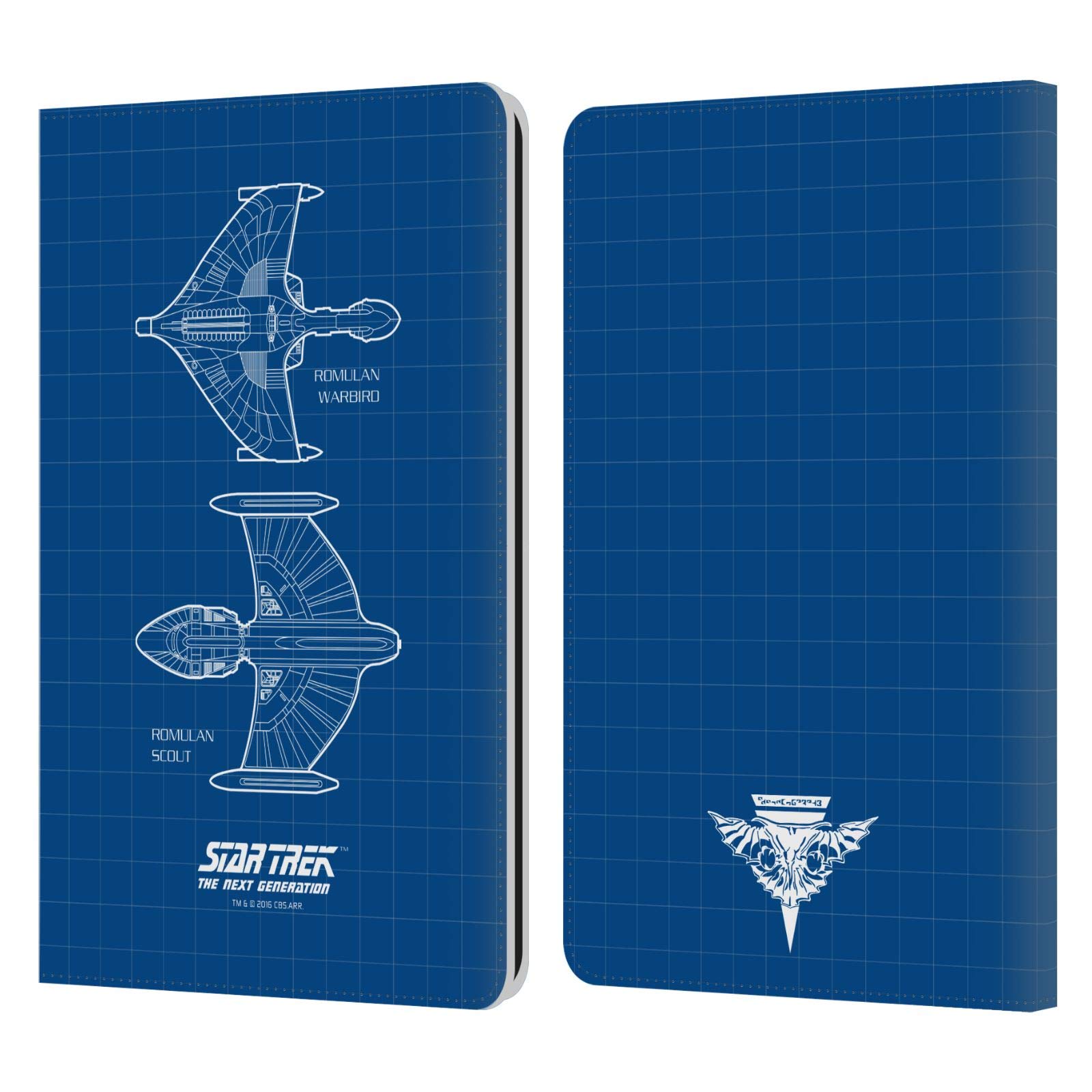 Official Star Trek Romulan Starships Leather Book Wallet Case for Kindle Paperwhite 1/2/3 - Licensed TNG Ships of The Line Design - Perfect for Sci-Fi Fans & Kindle Protection During Travel