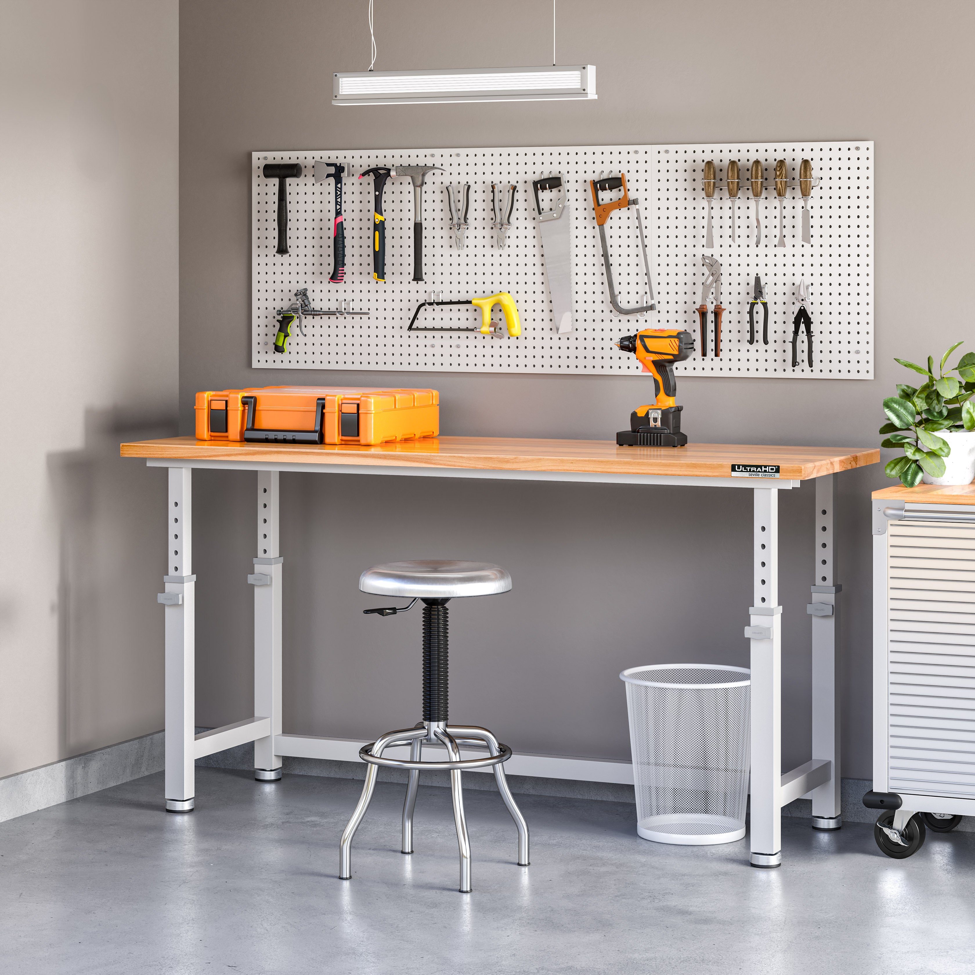 UltraHD® Adjustable Height Workbench - Ergonomic Standing Desk for Home Office, Workshop & Garage - Perfect for DIY Projects, Crafting & Computer Work