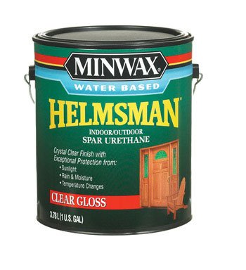 Minwax Water-Based Helmsman Spar Urethane - Clear Gloss Finish for Indoor & Outdoor Wood Protection (1 Gallon) - Perfect for Decks, Furniture, and DIY Wood Projects