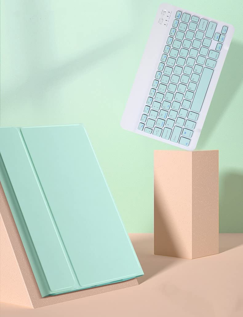Bluetooth Keyboard Case for iPad 9.7 Inch (6th/5th Gen 2018/2017, Pro 9.7, Air 1/2) - Slim Protective Cover with Detachable Keyboard, Pencil Holder & Cute Colors | Perfect for Work, Study & Travel (Dark Green)