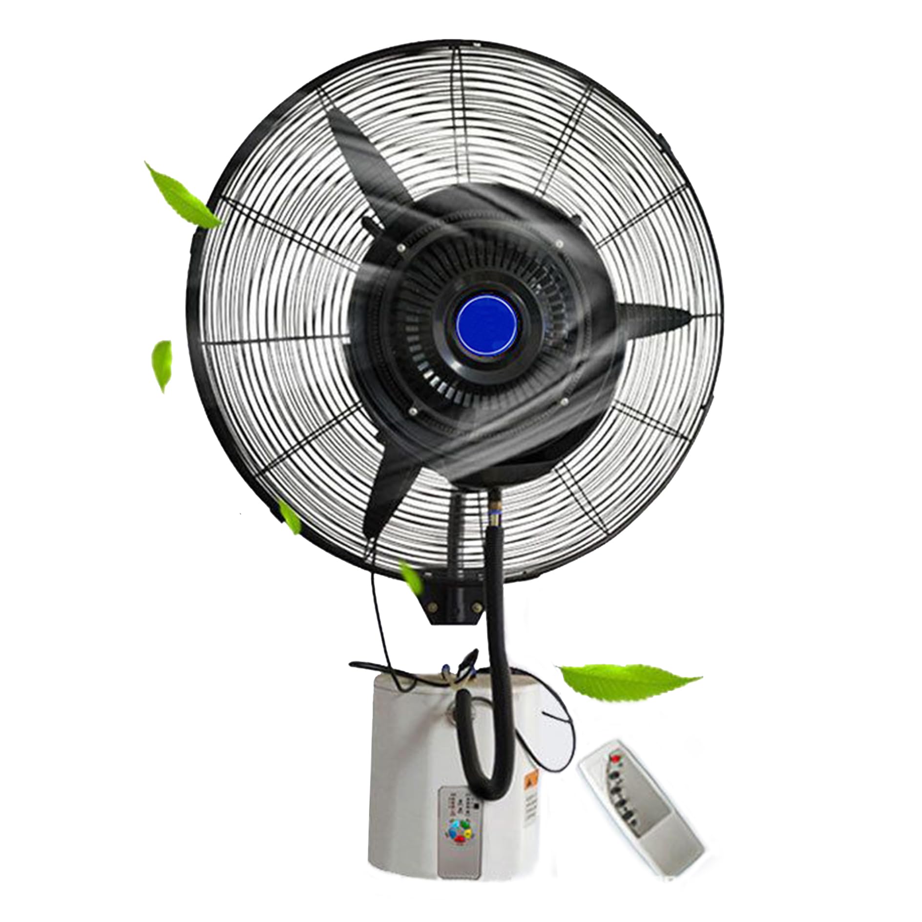 Oscillating Misting Fan with Humidifier - 3-Speed Industrial Cooling Fan with Timer & Remote Control, Wall Mountable for Home, Office, and Commercial Use | Perfect for Patio, Warehouse, and Outdoor Events