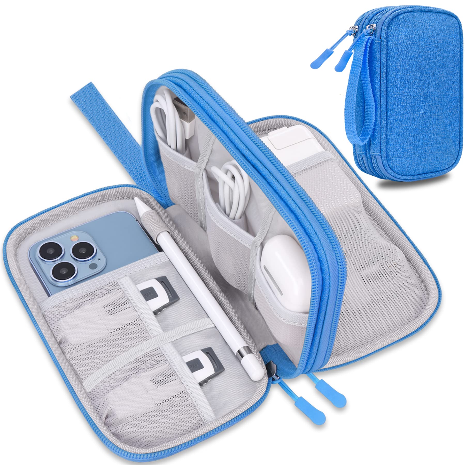 Lacdo Travel Cable Organizer - Double Layer Charger Case for Phone, Power Bank & Accessories | Perfect for Travel & Daily Use