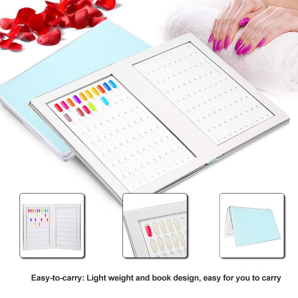 160-Slot Nail Polish UV Gel Color Display Book - Professional Nail Salon & Home Manicure Organizer with Durable Blue Nail Display Cards | Perfect for Salon Color Selection & Retail Product Showcase