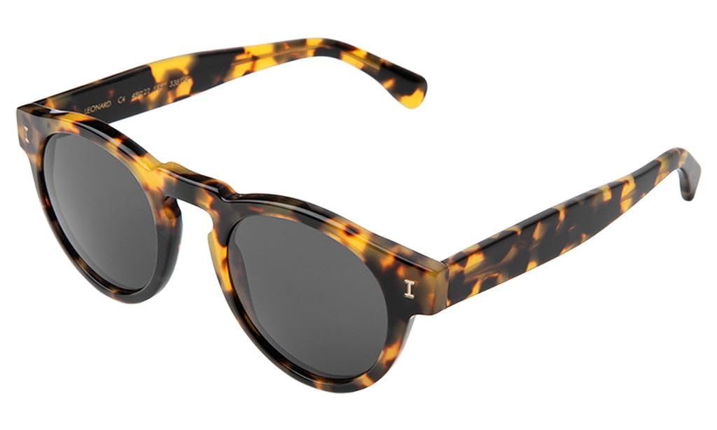 Illesteva Leonard Sunglasses - Polarized UV Protection, Retro Round Frame for Men & Women - Perfect for Beach, Driving & Outdoor Activities