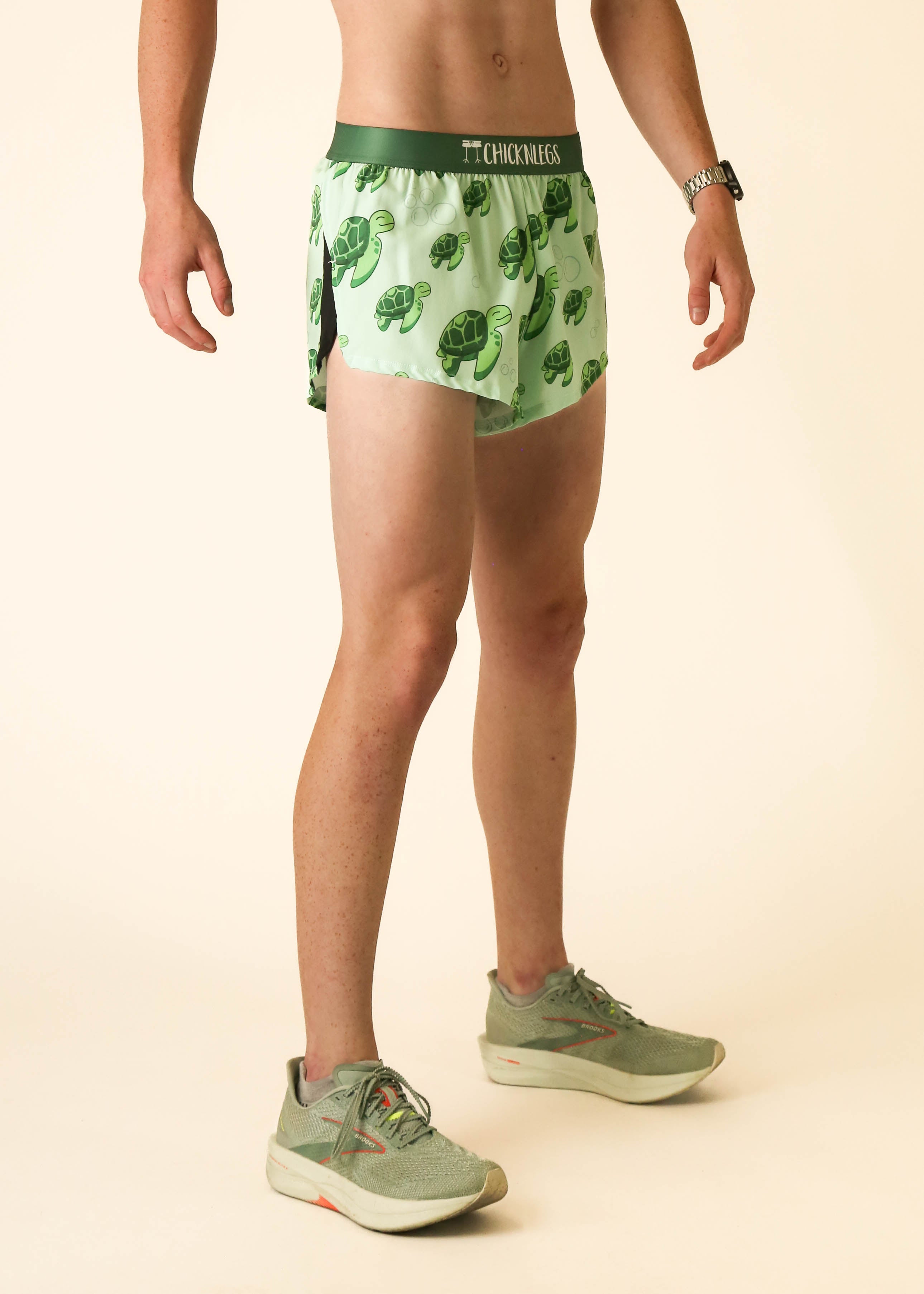 Men's Quick-Dry 2 Split Running Shorts with Sea Turtle Design - Perfect for Gym, Jogging & Beach Activities