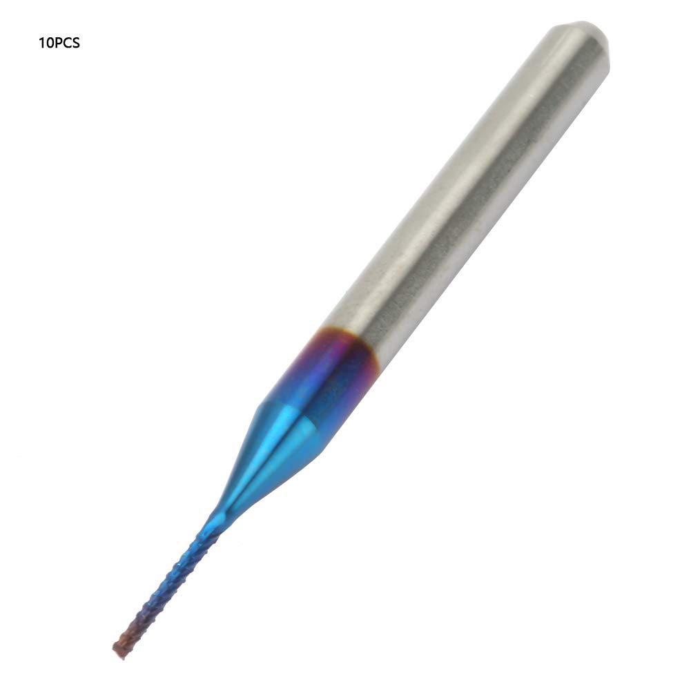 10-Piece No Burr Cone End Mill Set - 1/8