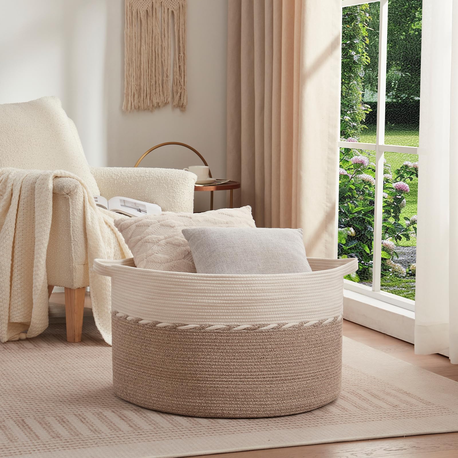 OIAHOMY 125L Extra Large Blanket Basket - 25