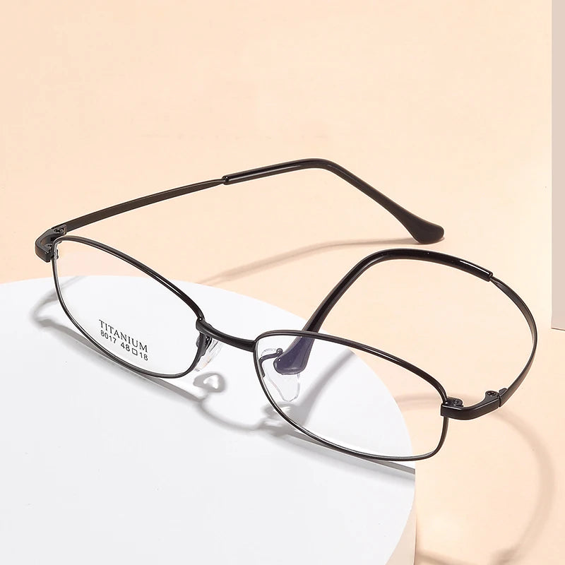 Bclear Women's Full Rim Oval Square Titanium Eyeglasses 48017 - Lightweight & Durable Frame for Work, Reading & Fashion (Available in Multiple Colors)